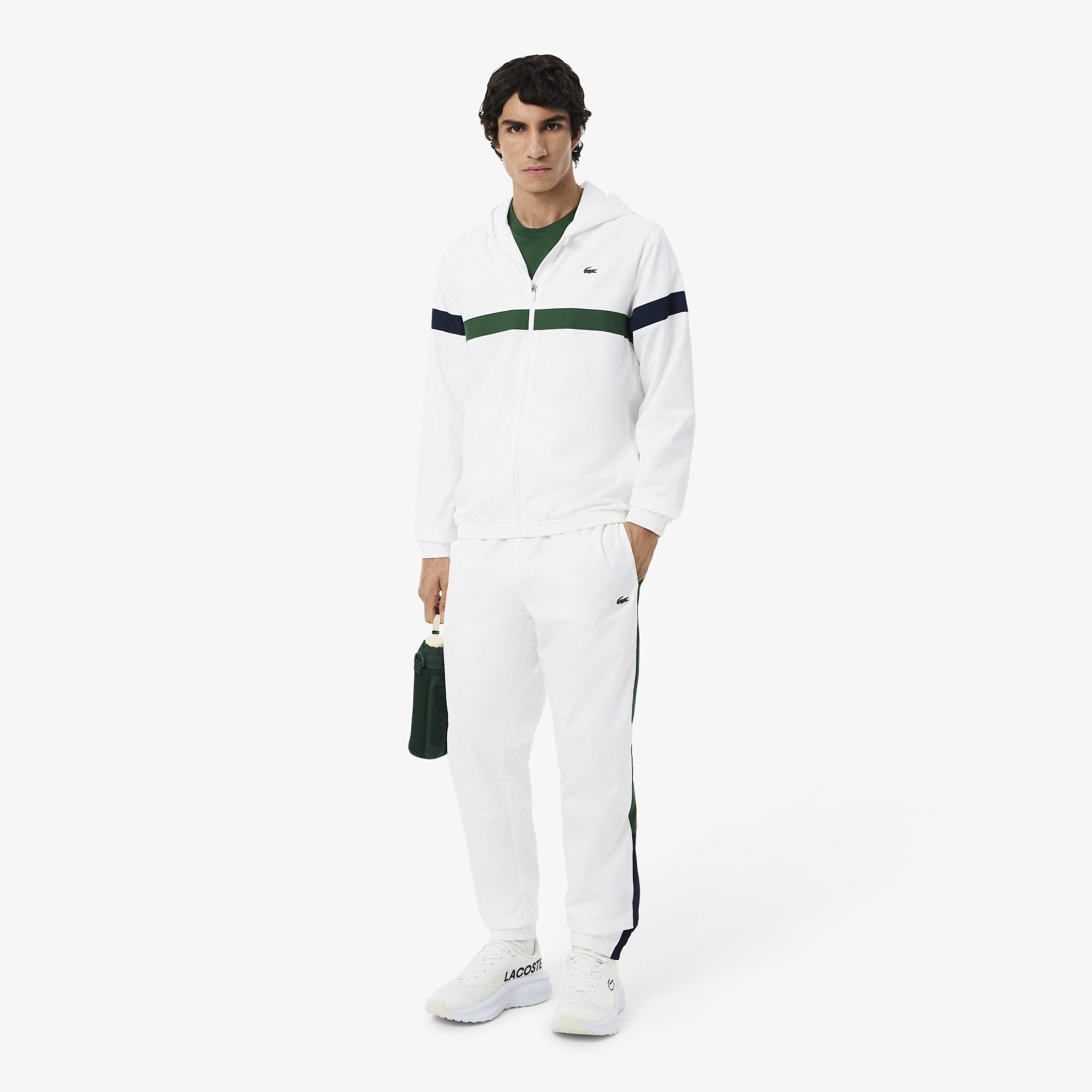 Lacoste Erkek Regular Fit Renk Bloklu Beyaz Eşofman Takımı