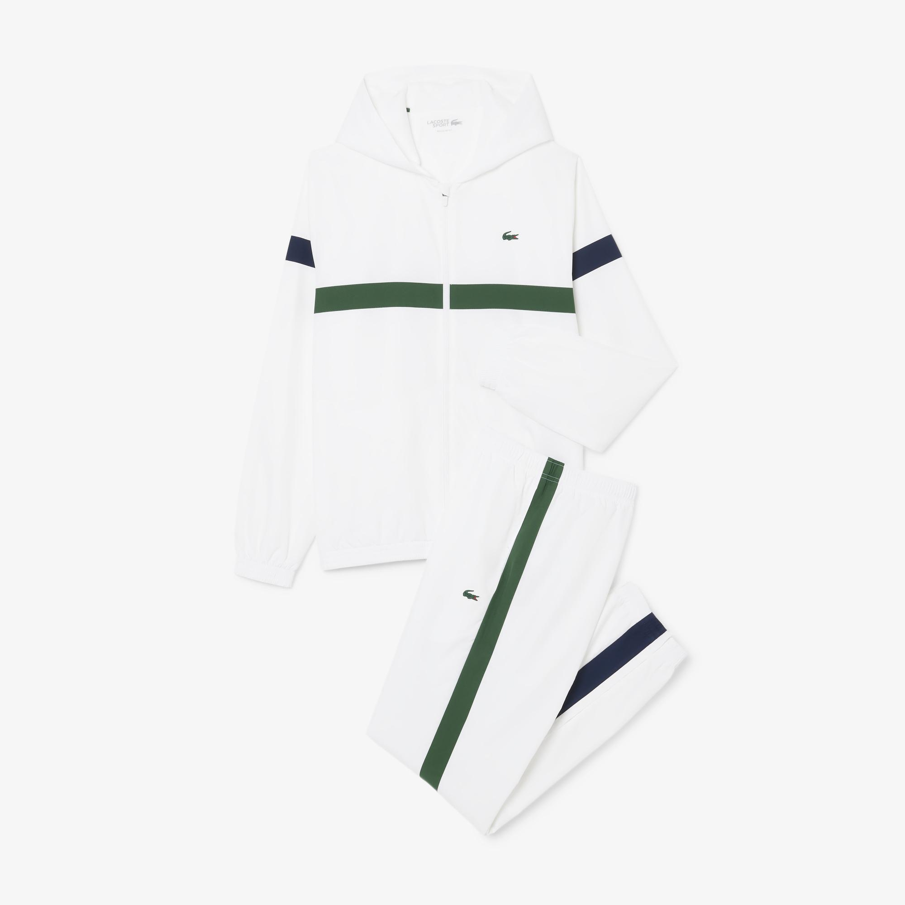 Lacoste Erkek Regular Fit Renk Bloklu Beyaz Eşofman Takımı