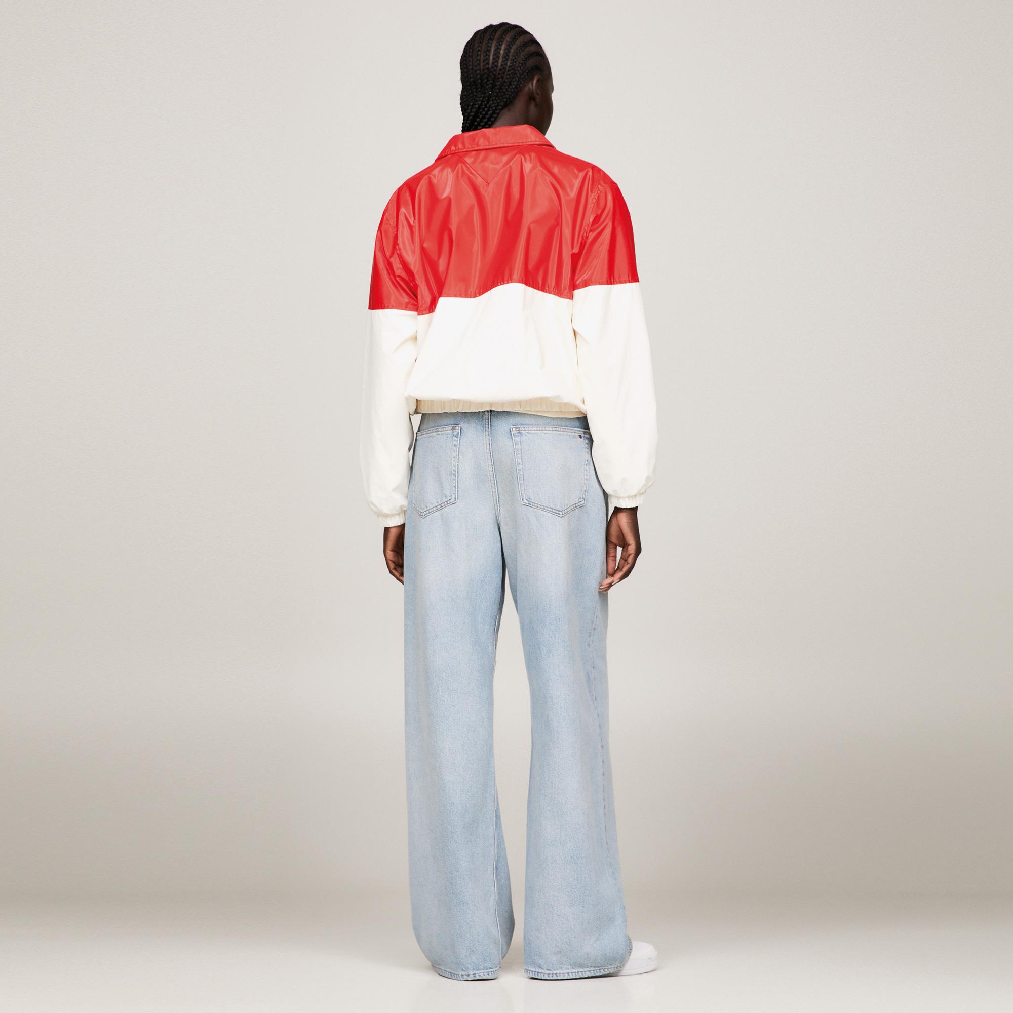 Tommy Hilfiger Blocked Terry Lined Kadın Beyaz Ceket