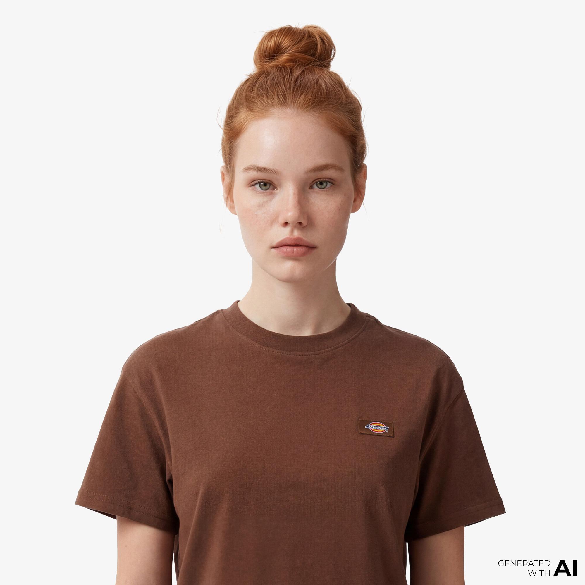 Dickies Oakport Boxy Kadın Kahverengi T-Shirt