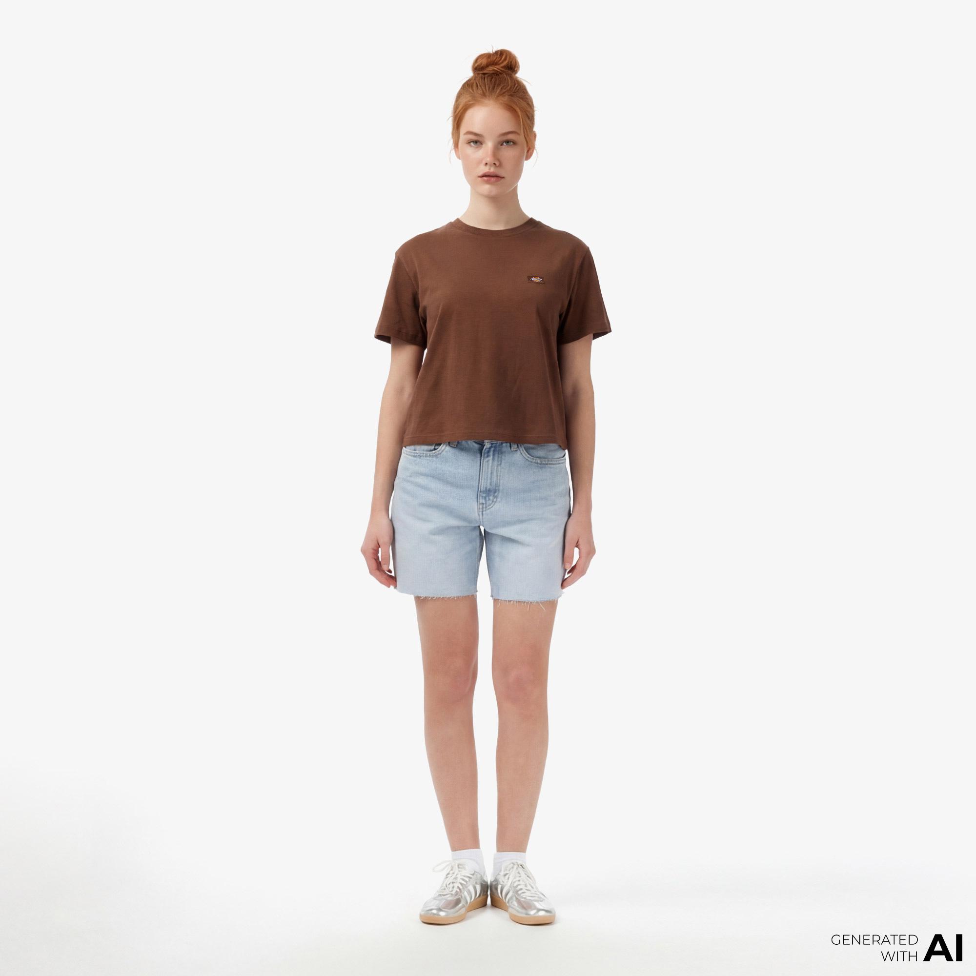 Dickies Oakport Boxy Kadın Kahverengi T-Shirt