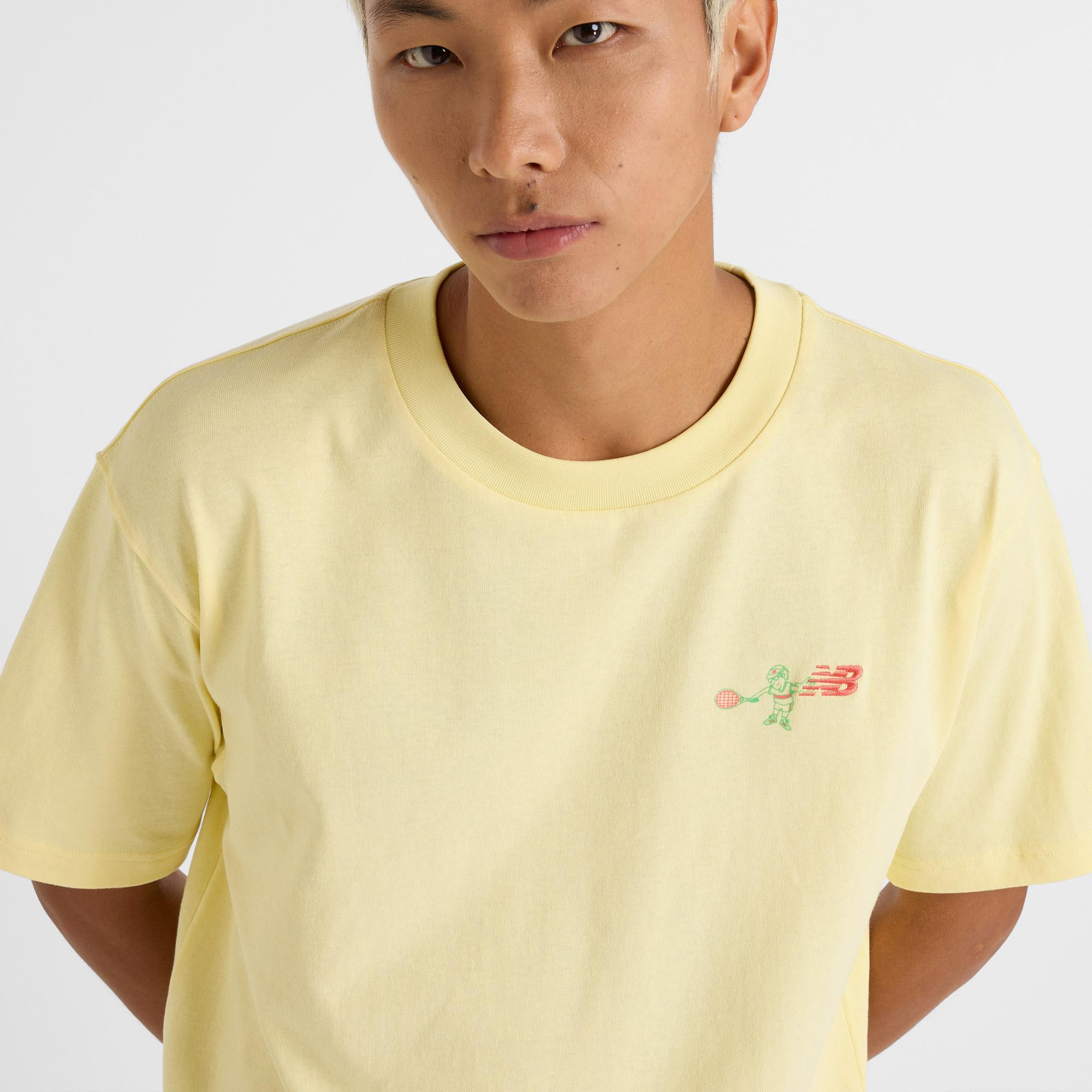 New Balance Athletics Tennis Cartoon Erkek Sarı T-Shirt