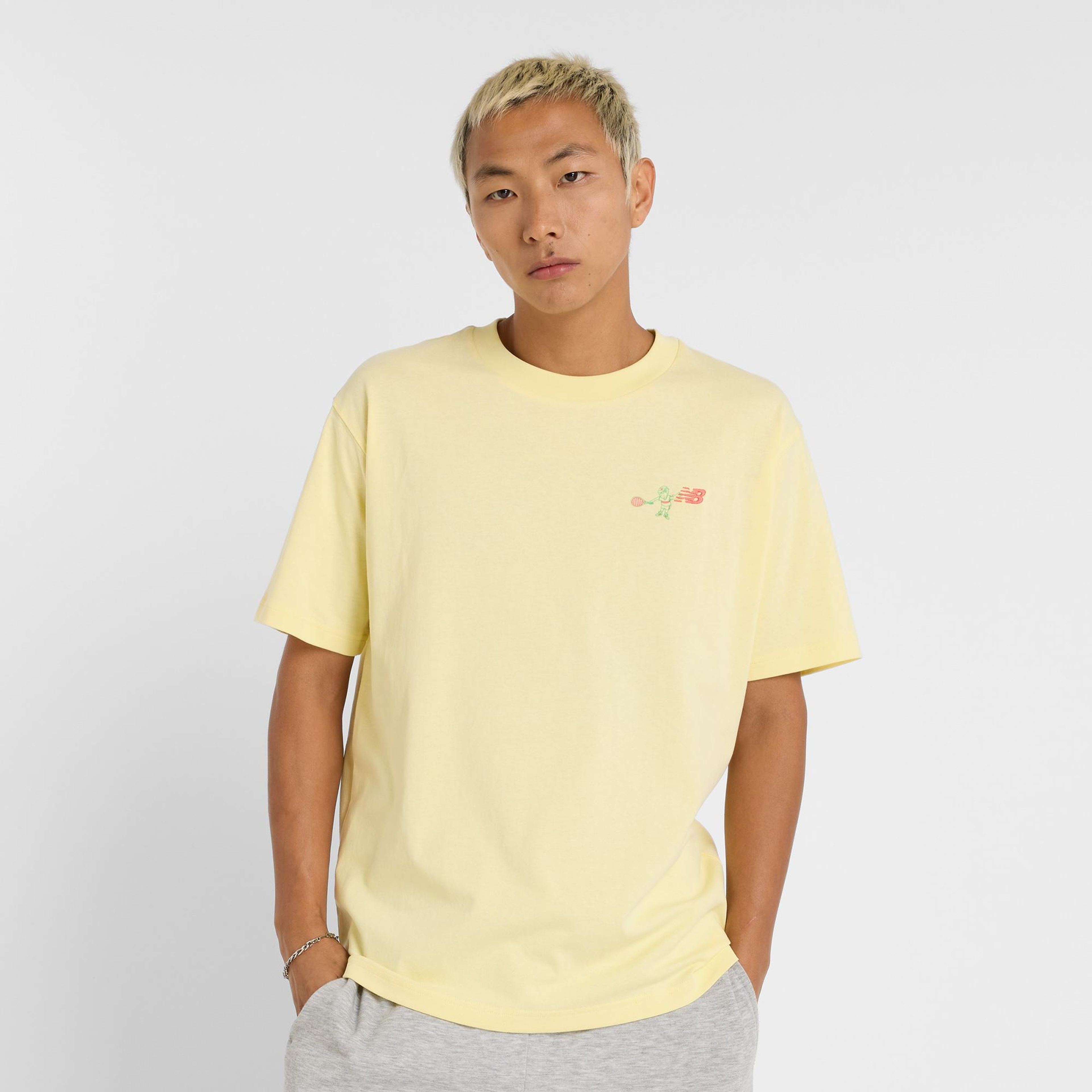 New Balance Athletics Tennis Cartoon Erkek Sarı T-Shirt