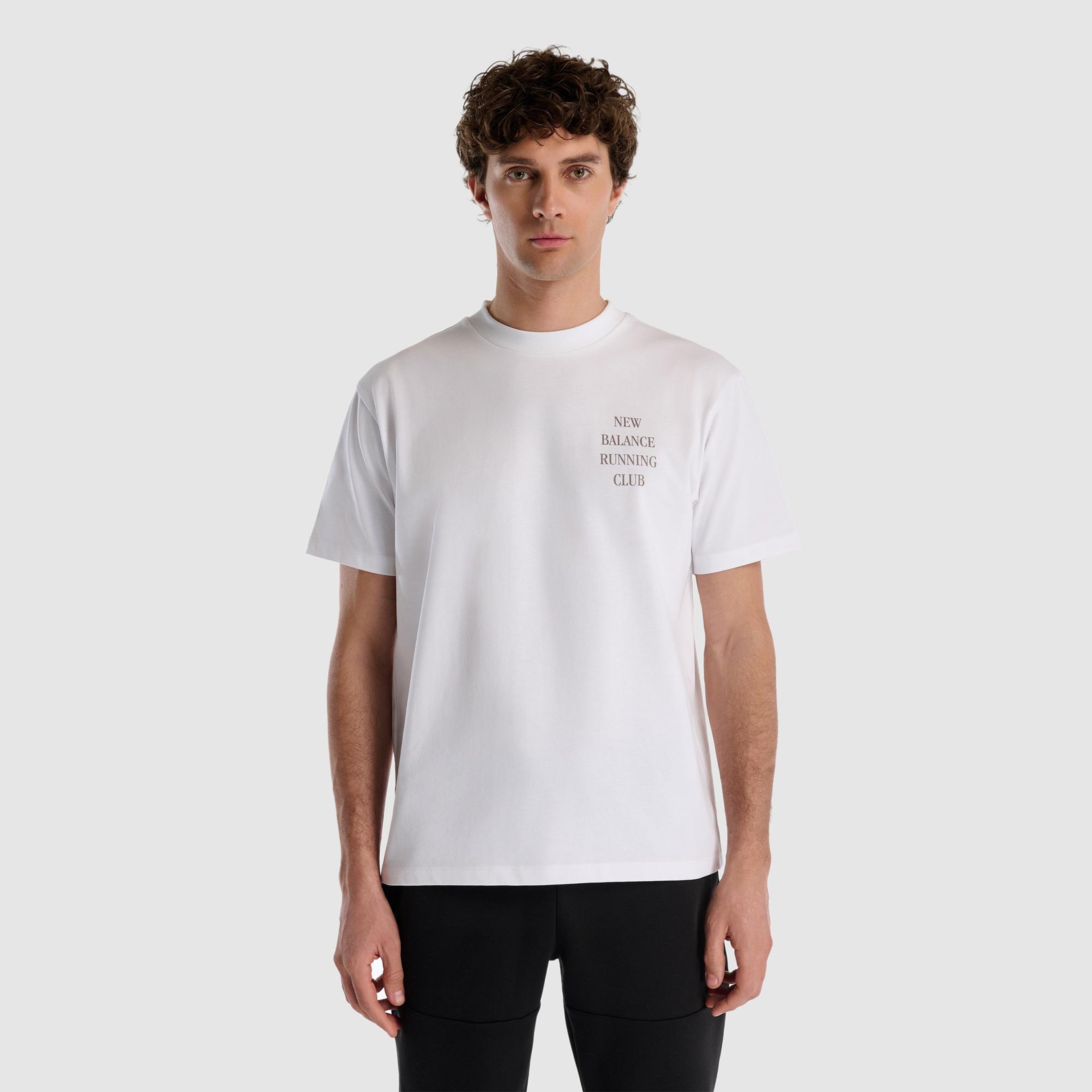 New Balance Lifestyle Erkek Beyaz T-Shirt