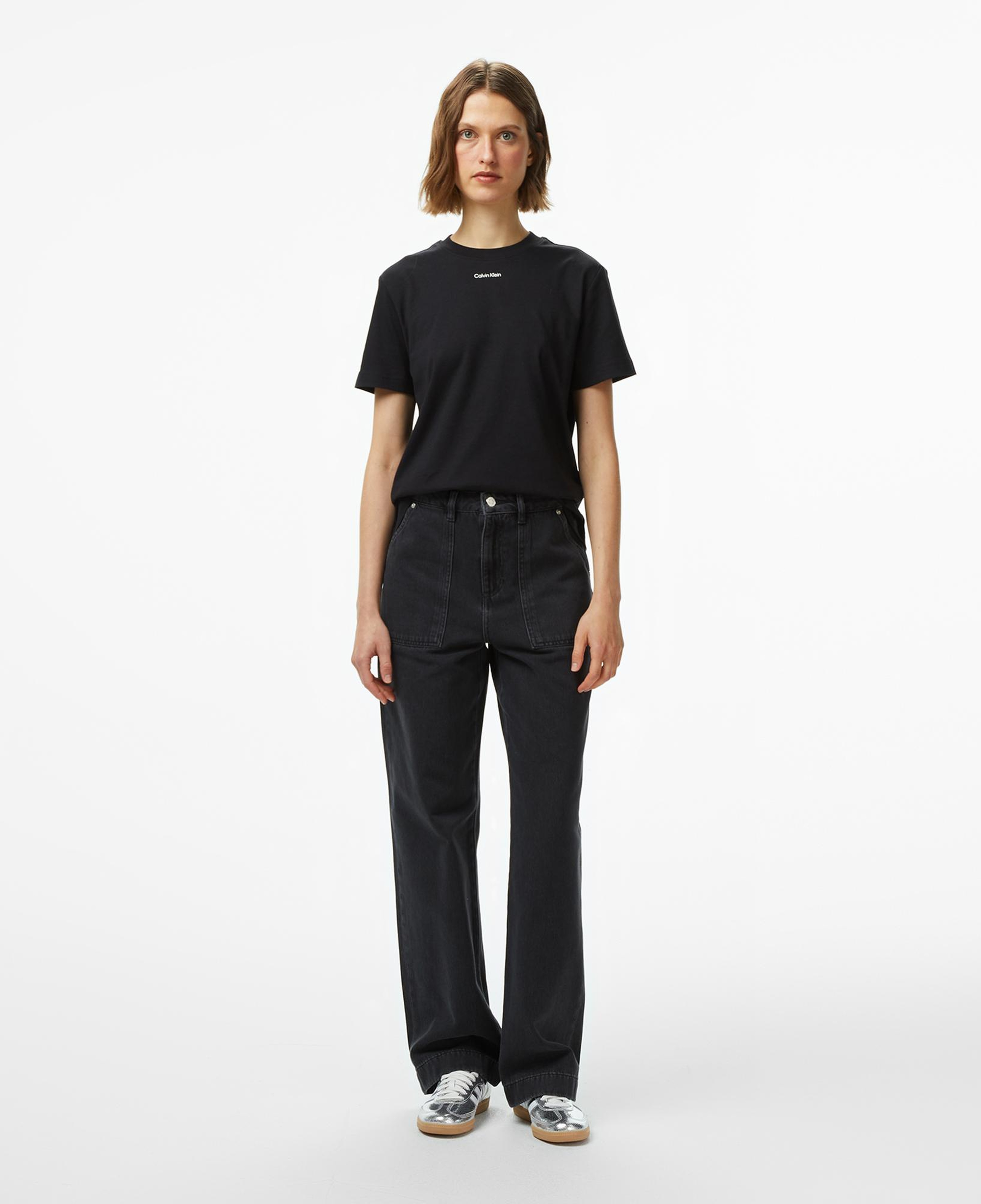 Calvin Klein Classic Logo Kadın Siyah T-Shirt