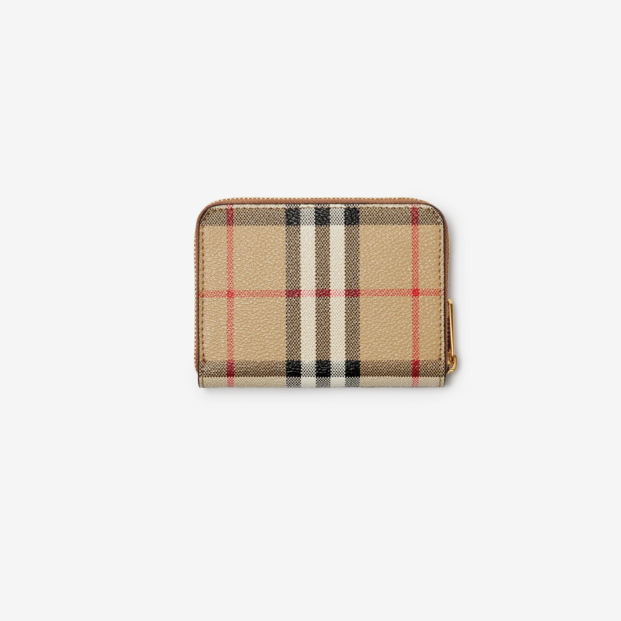 Burberry Small Check Zip Kadın Kahverengi Cüzdan