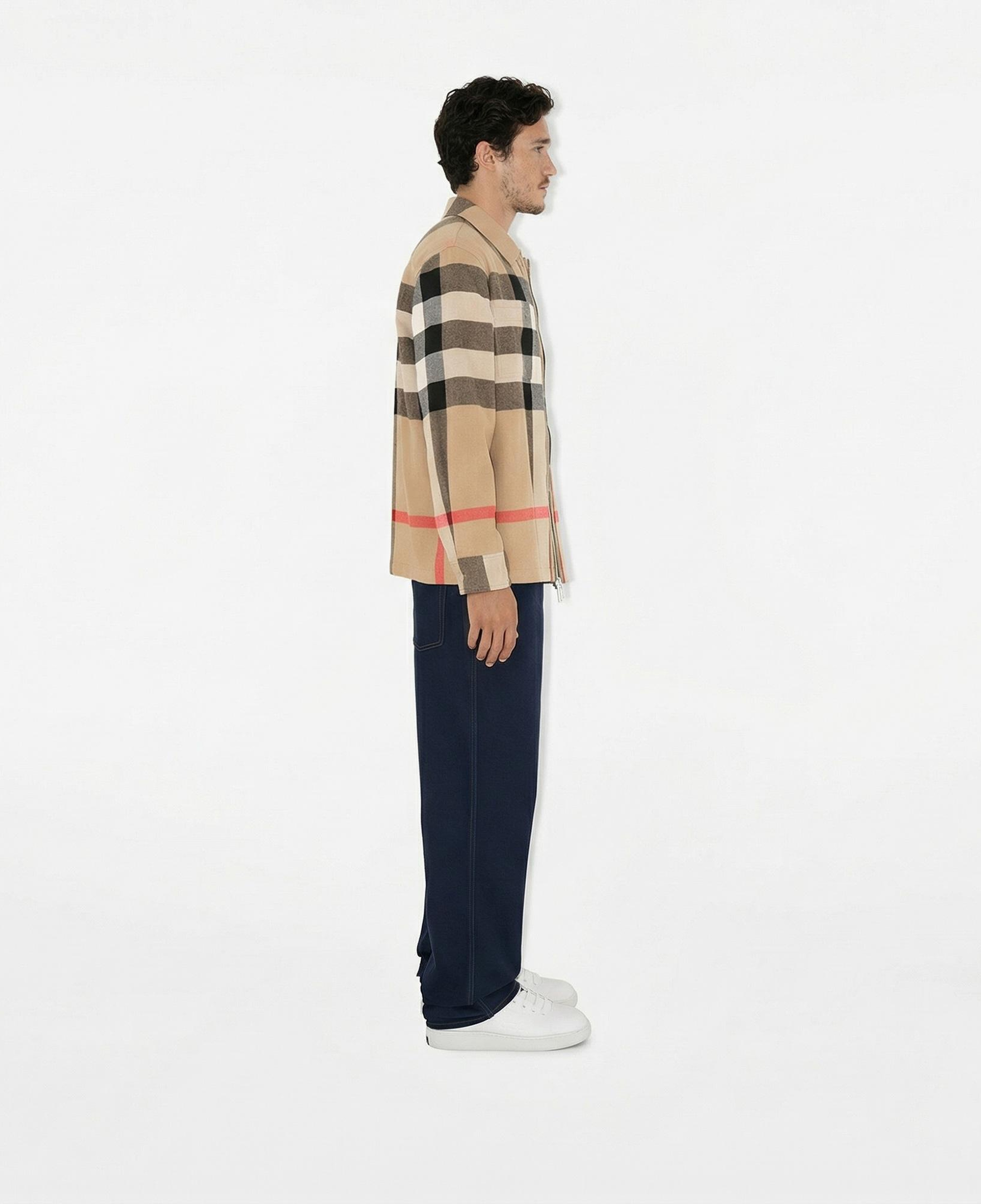 Burberry Hague Wool Cotton Erkek Bej Gömlek
