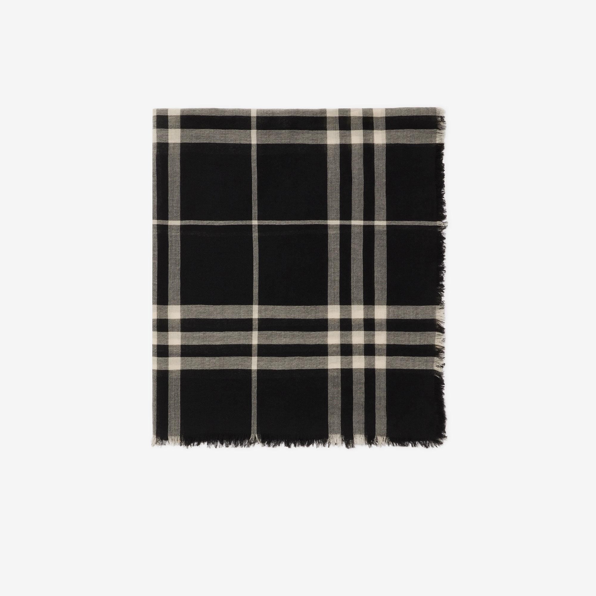 Burberry Check Yün Kadın Siyah Atkı