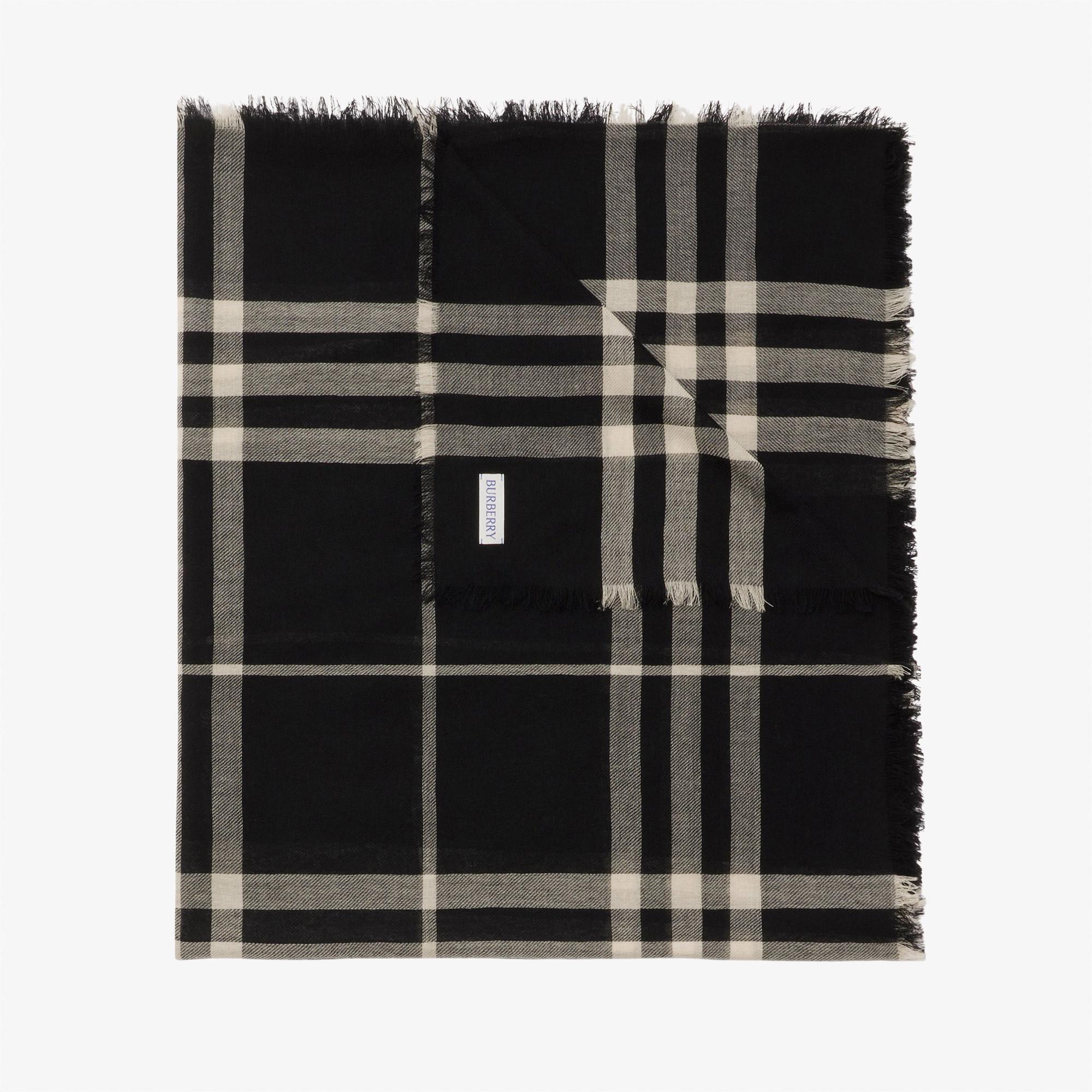 Burberry Check Yün Kadın Siyah Atkı