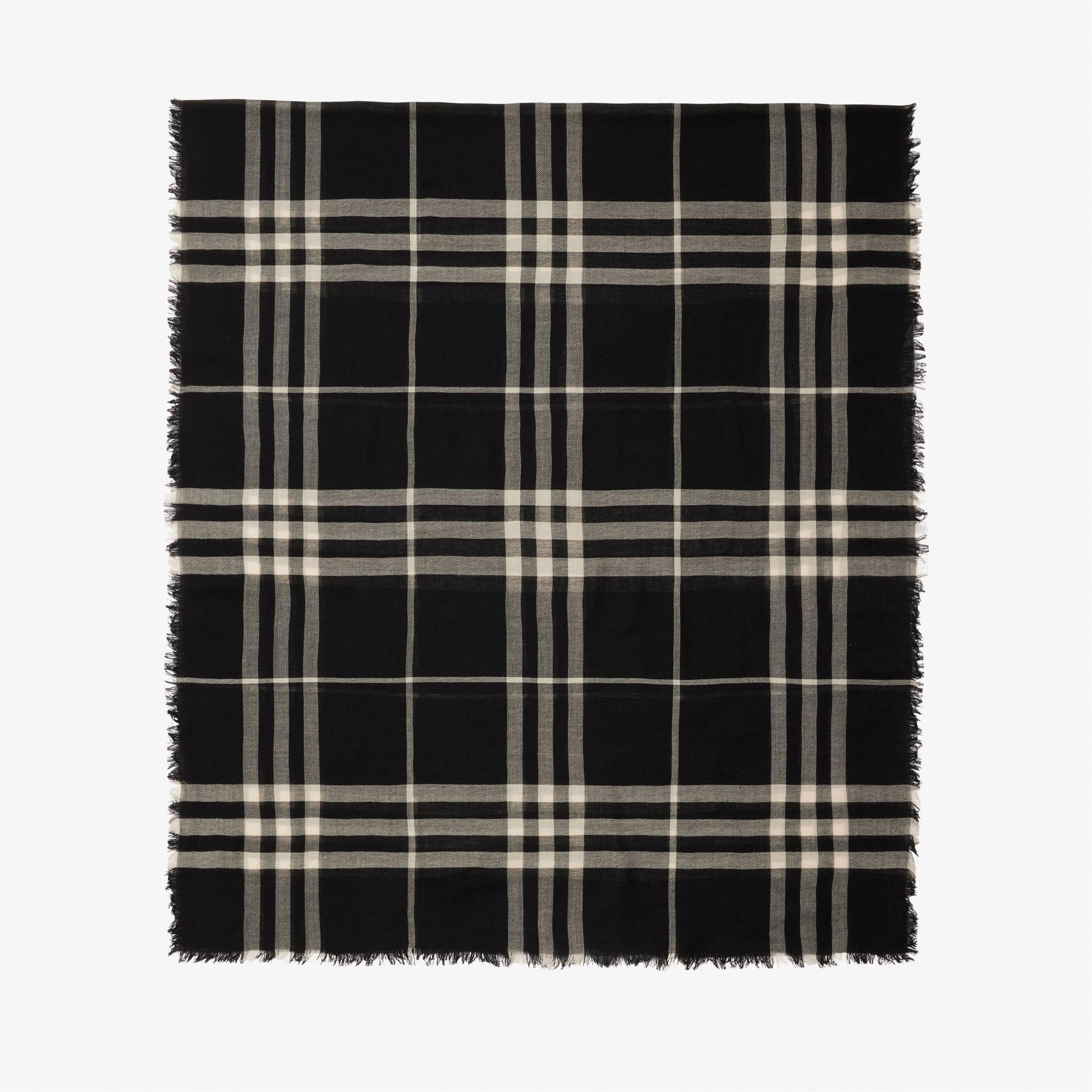 Burberry Check Yün Kadın Siyah Atkı