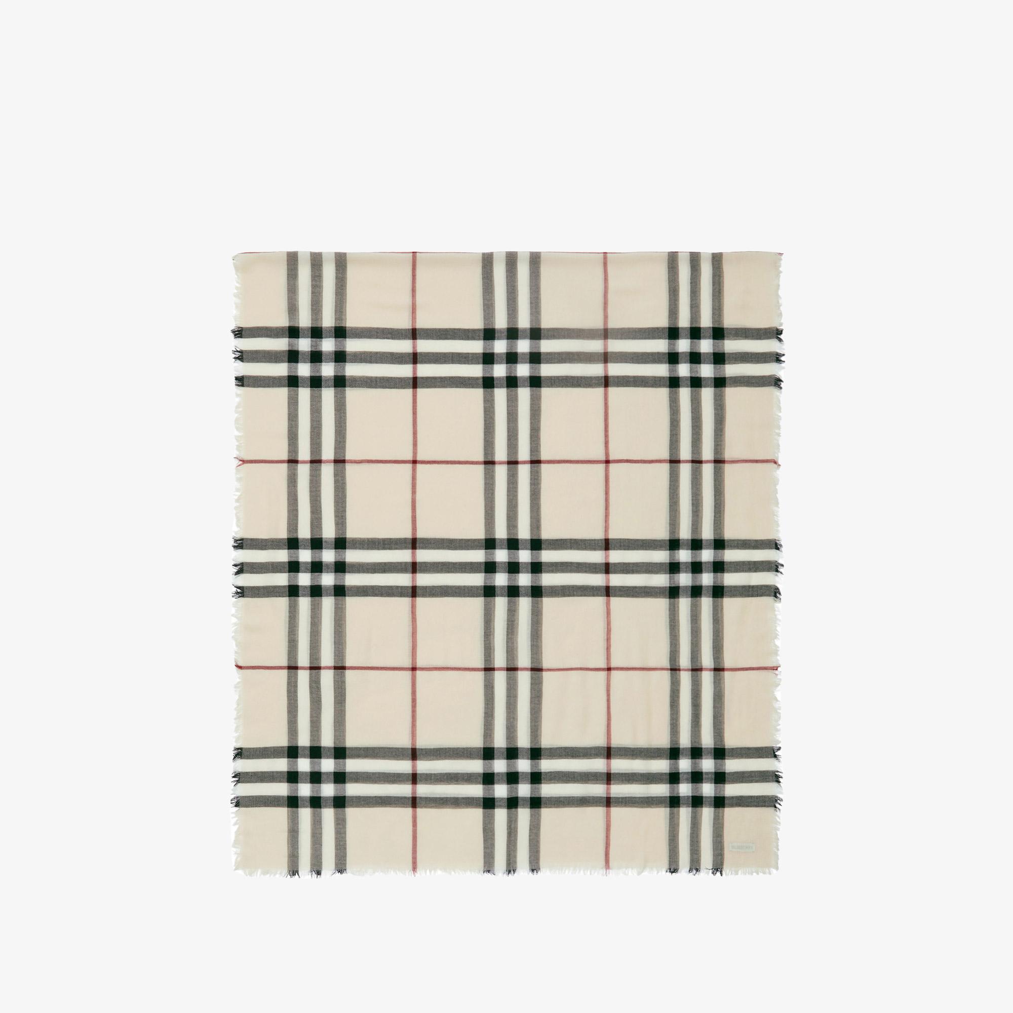 Burberry Check Yün Kadın Krem Rengi Atkı