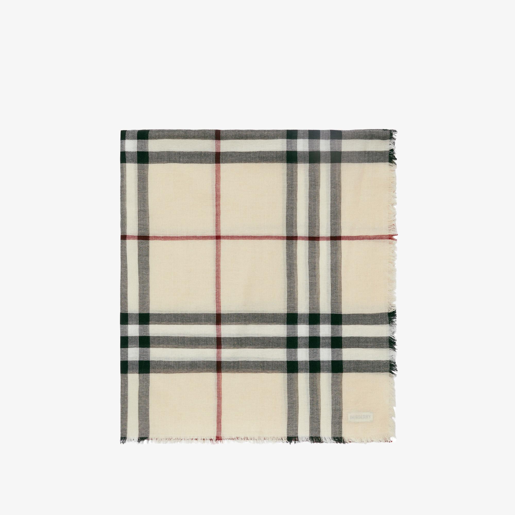 Burberry Check Yün Kadın Krem Rengi Atkı