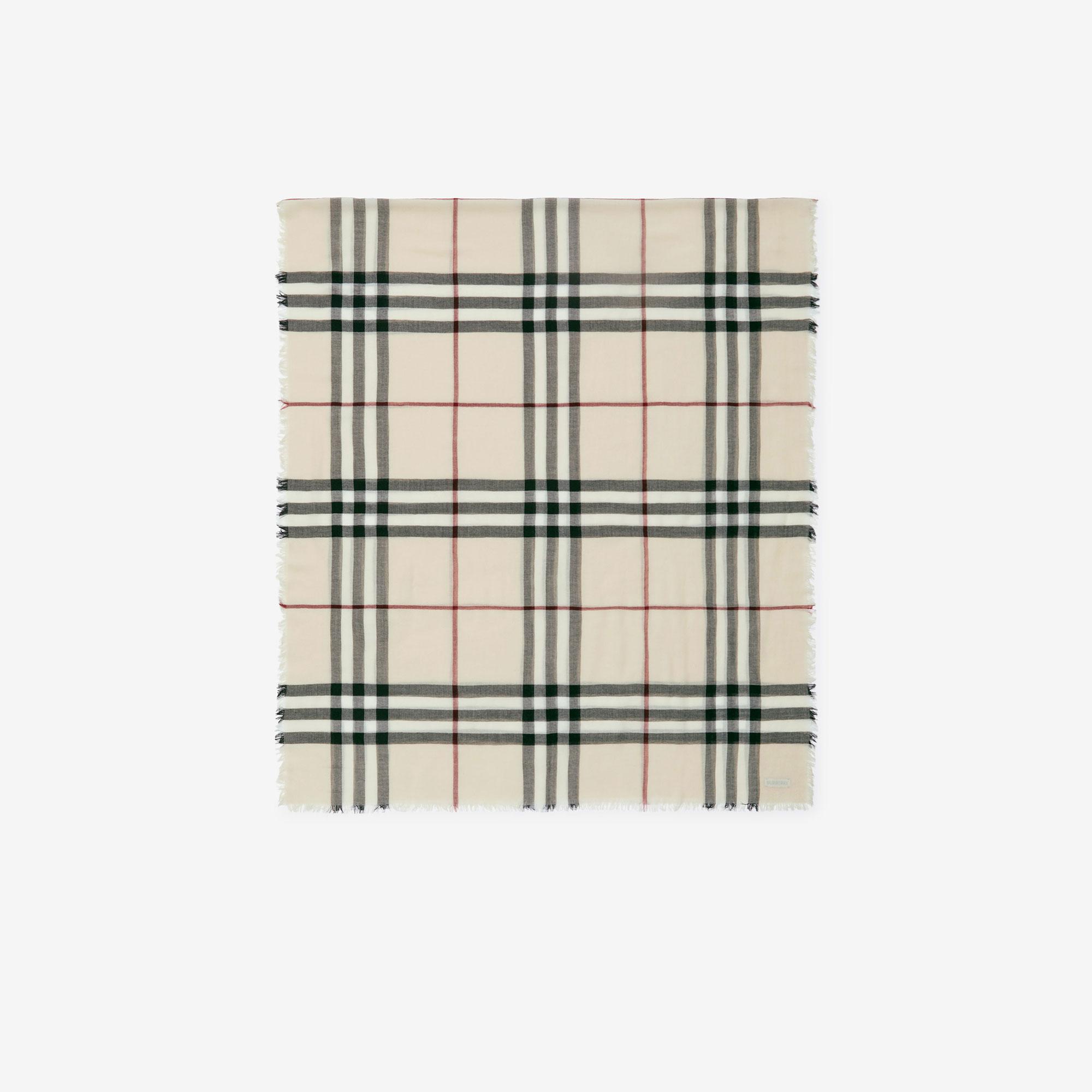 Burberry Check Yün Kadın Krem Rengi Atkı