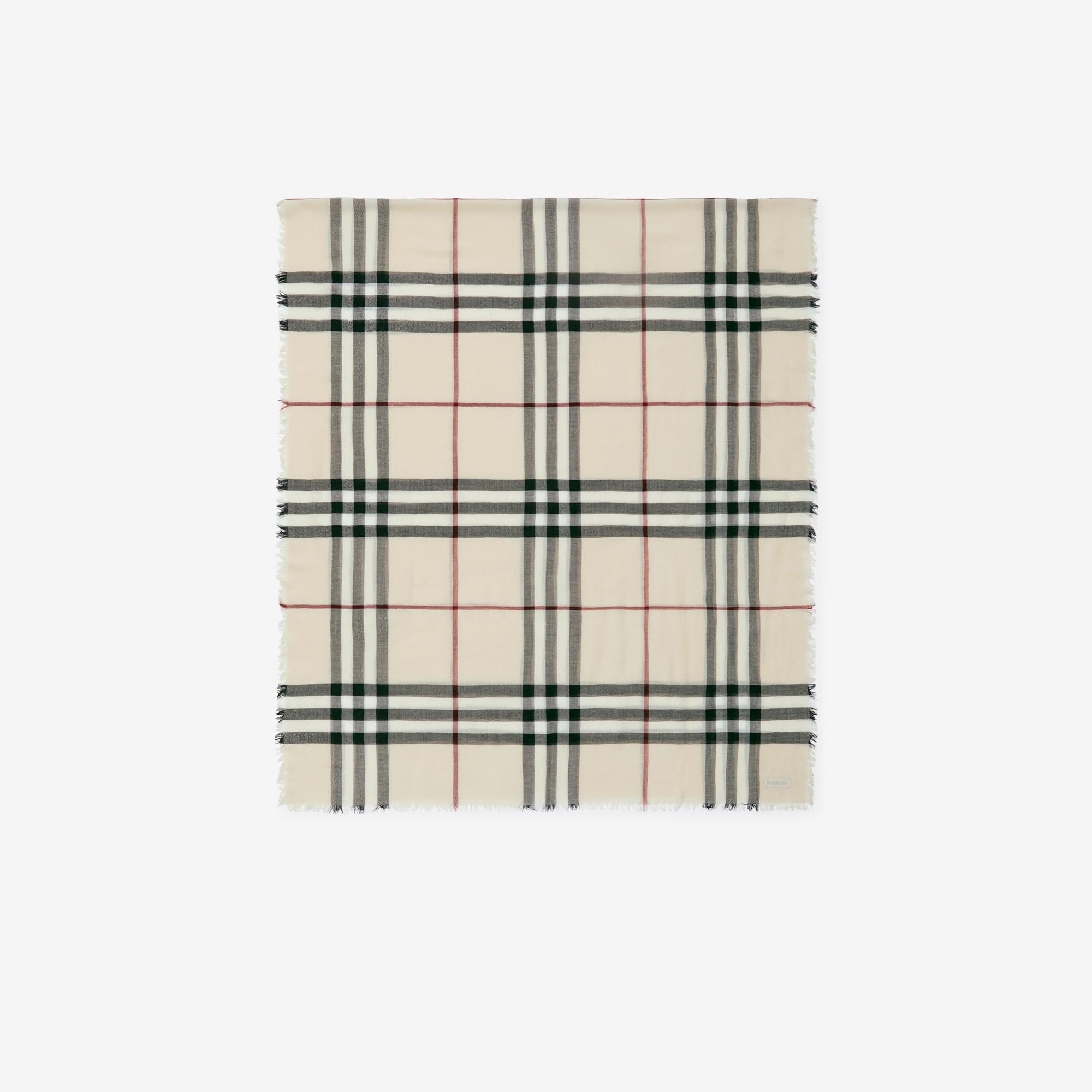 Burberry Check Yün Kadın Krem Rengi Atkı