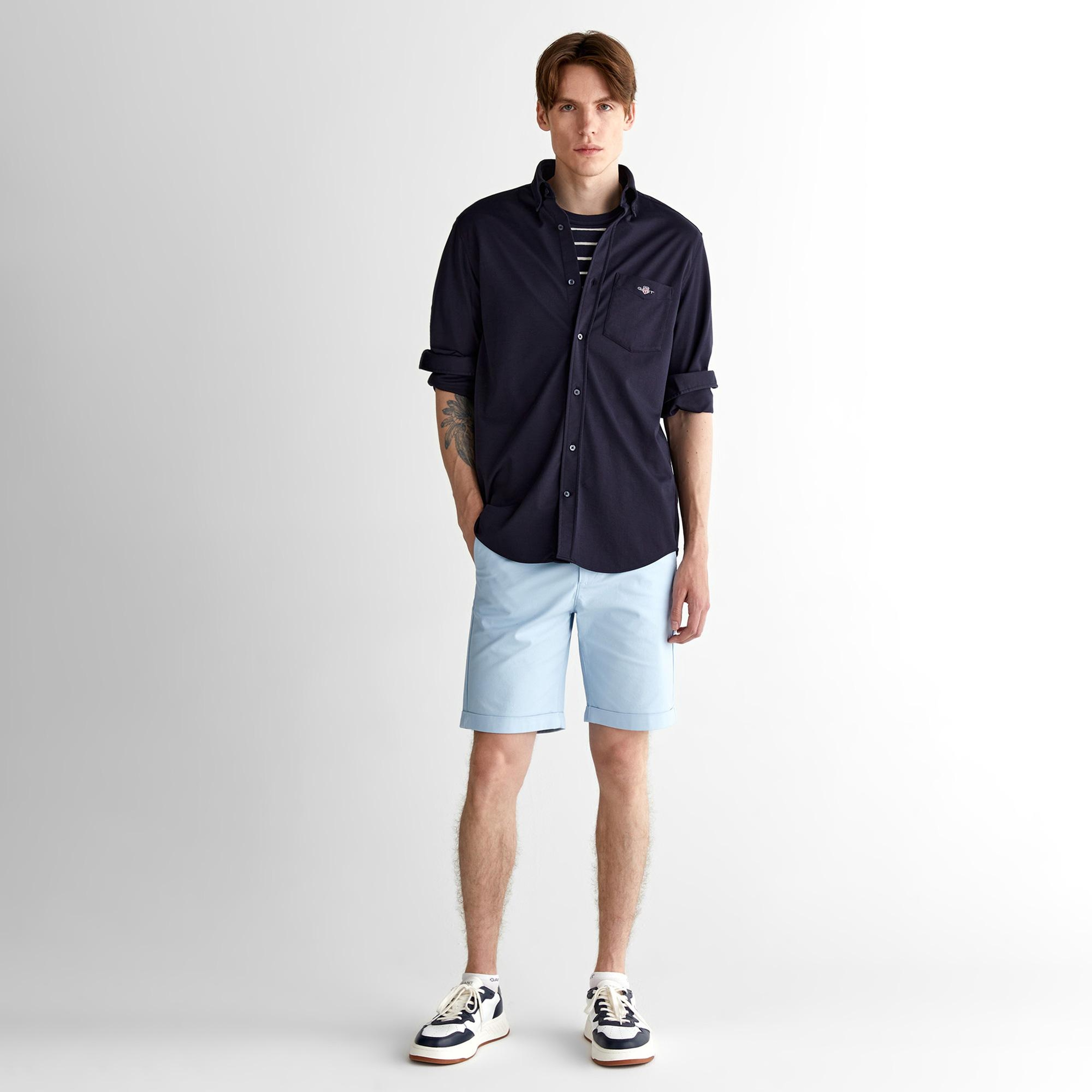 GANT Erkek Lacivert Regular Fit Düğmeli Yaka Gömlek