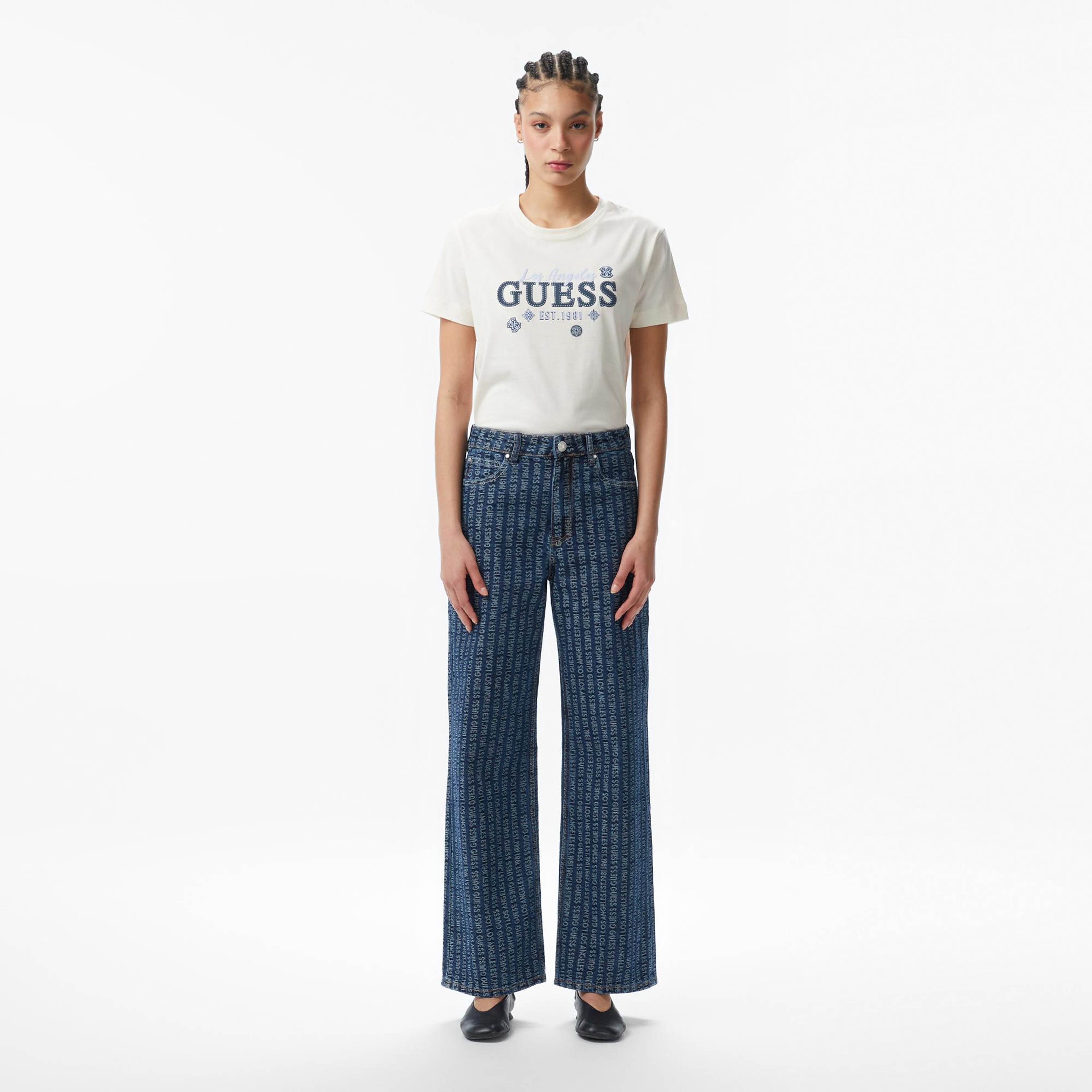 Guess Indigo Relaxed Fit Kadın Mavi Jean
