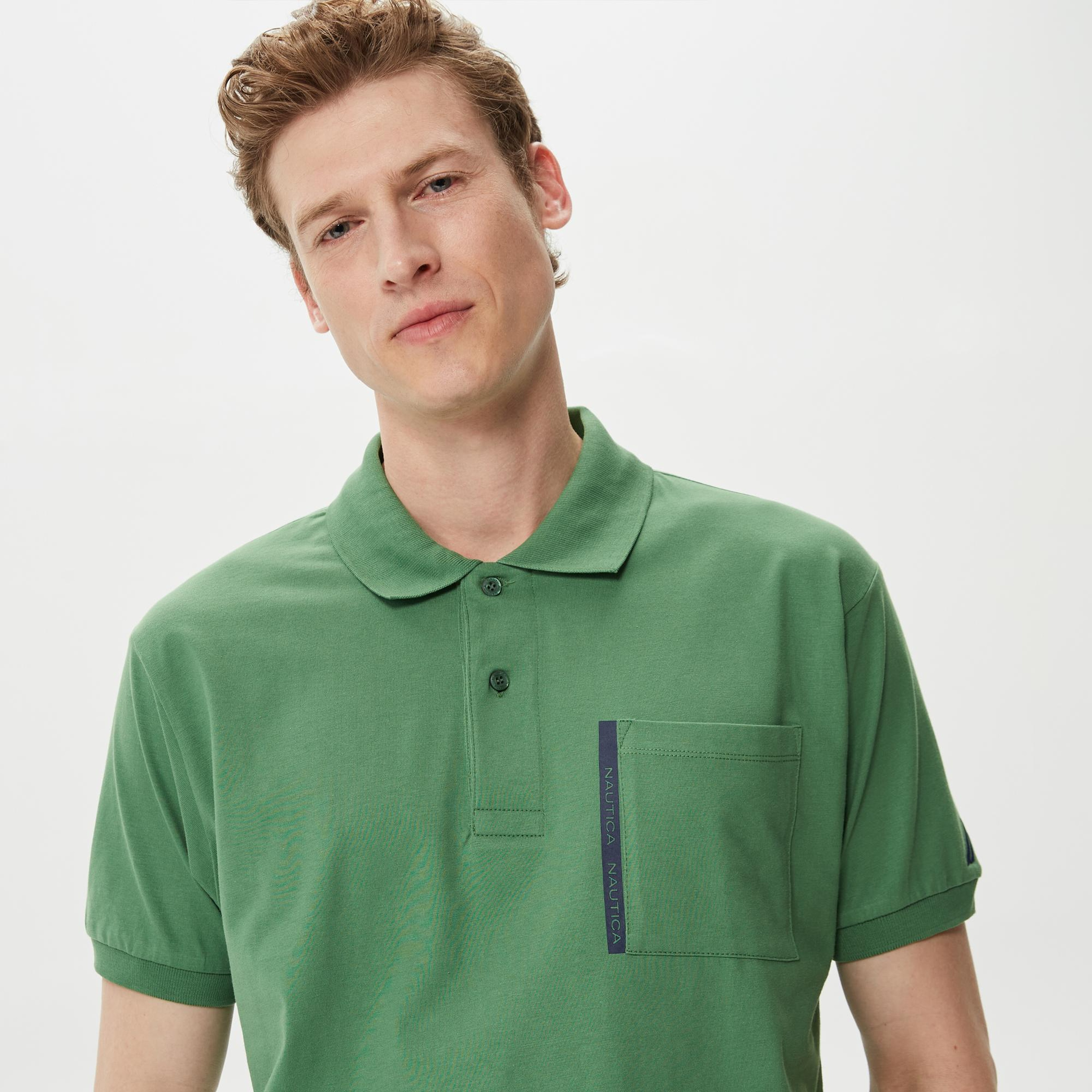 Nautica Erkek Yeşil Classic Fit Kısa Kollu Polo Yaka T-Shirt