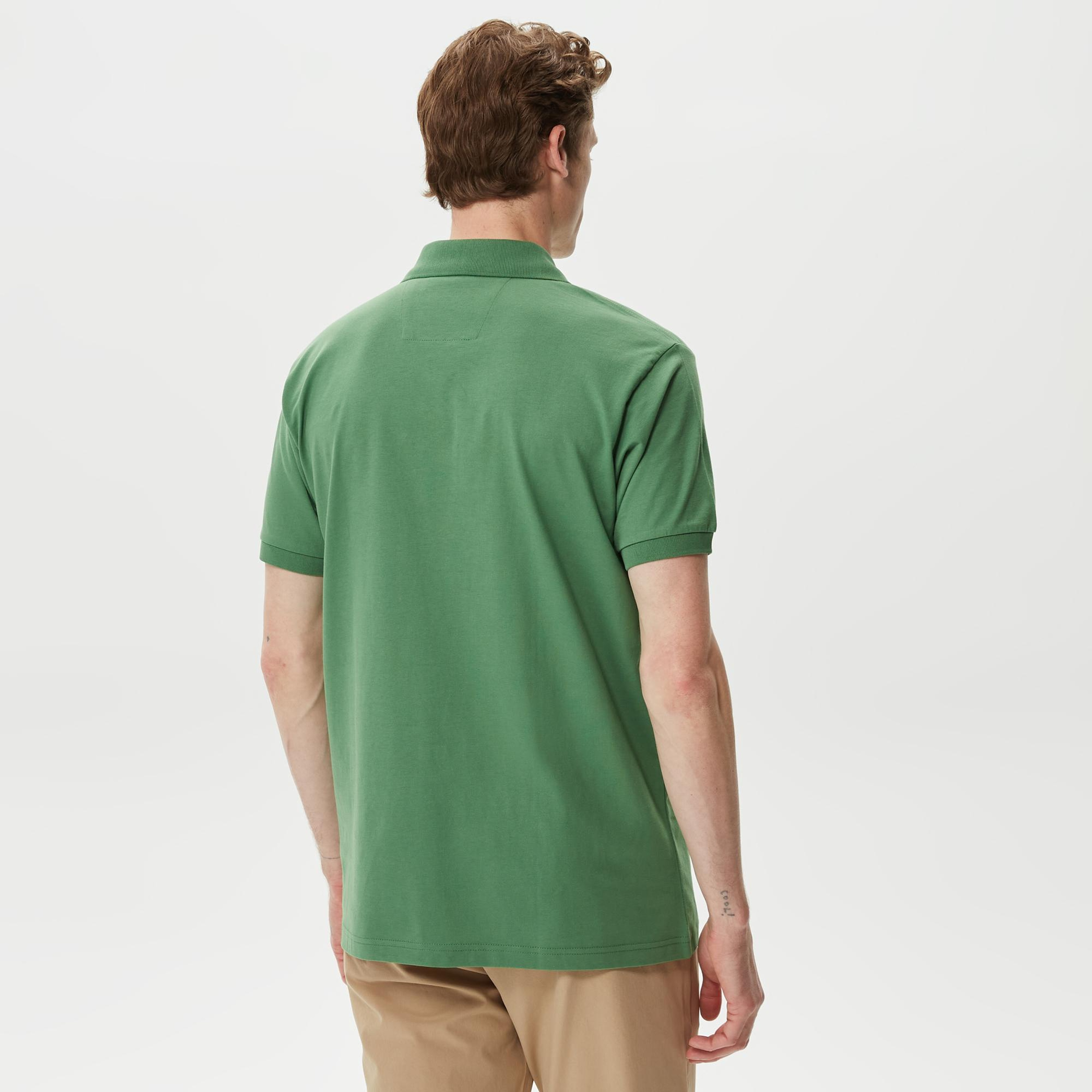 Nautica Erkek Yeşil Classic Fit Kısa Kollu Polo Yaka T-Shirt