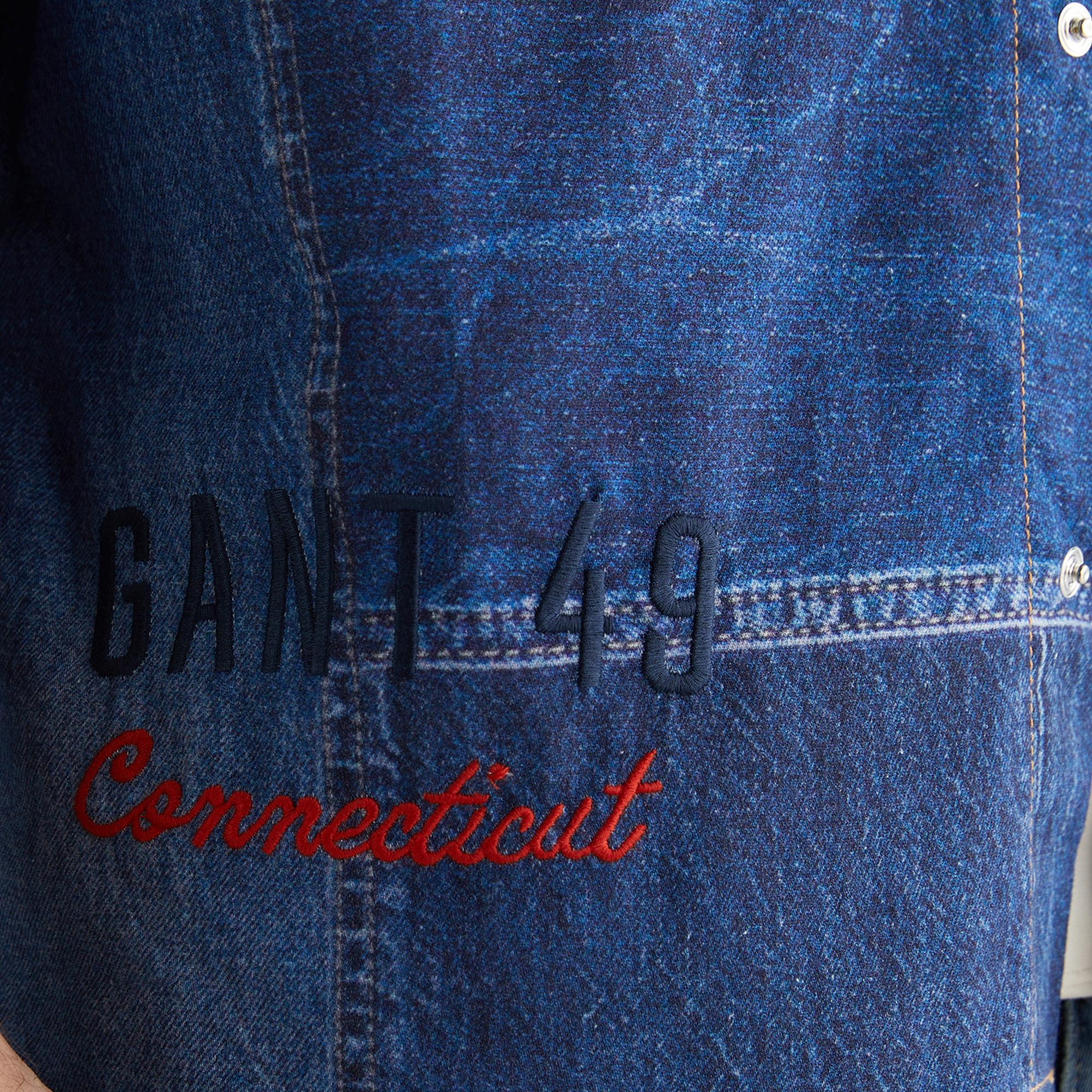 GANT Erkek Mavi Oversize Fit Gömlek Yaka Logolu Gömlek