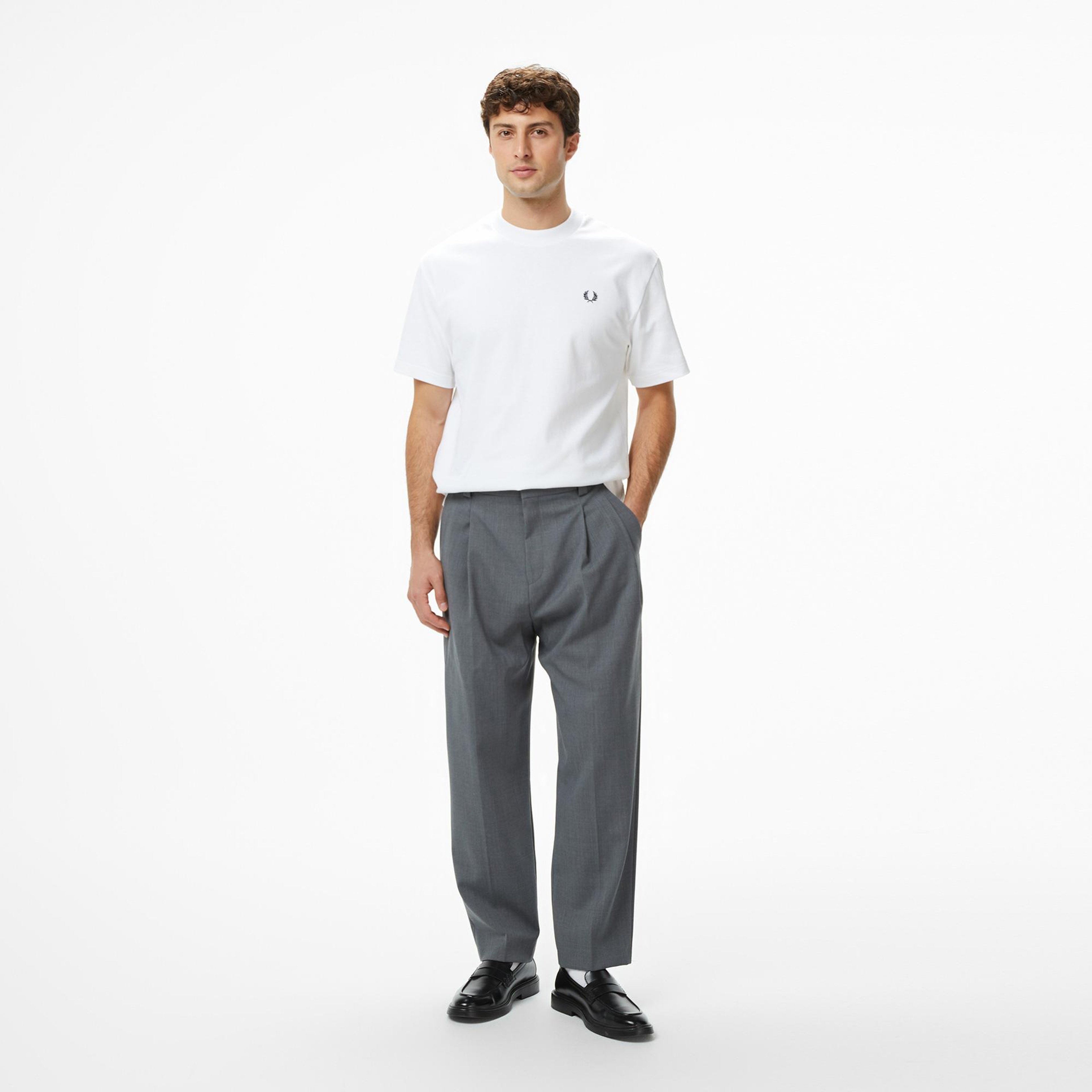 Fred Perry Relaxed Erkek Beyaz T-Shirt