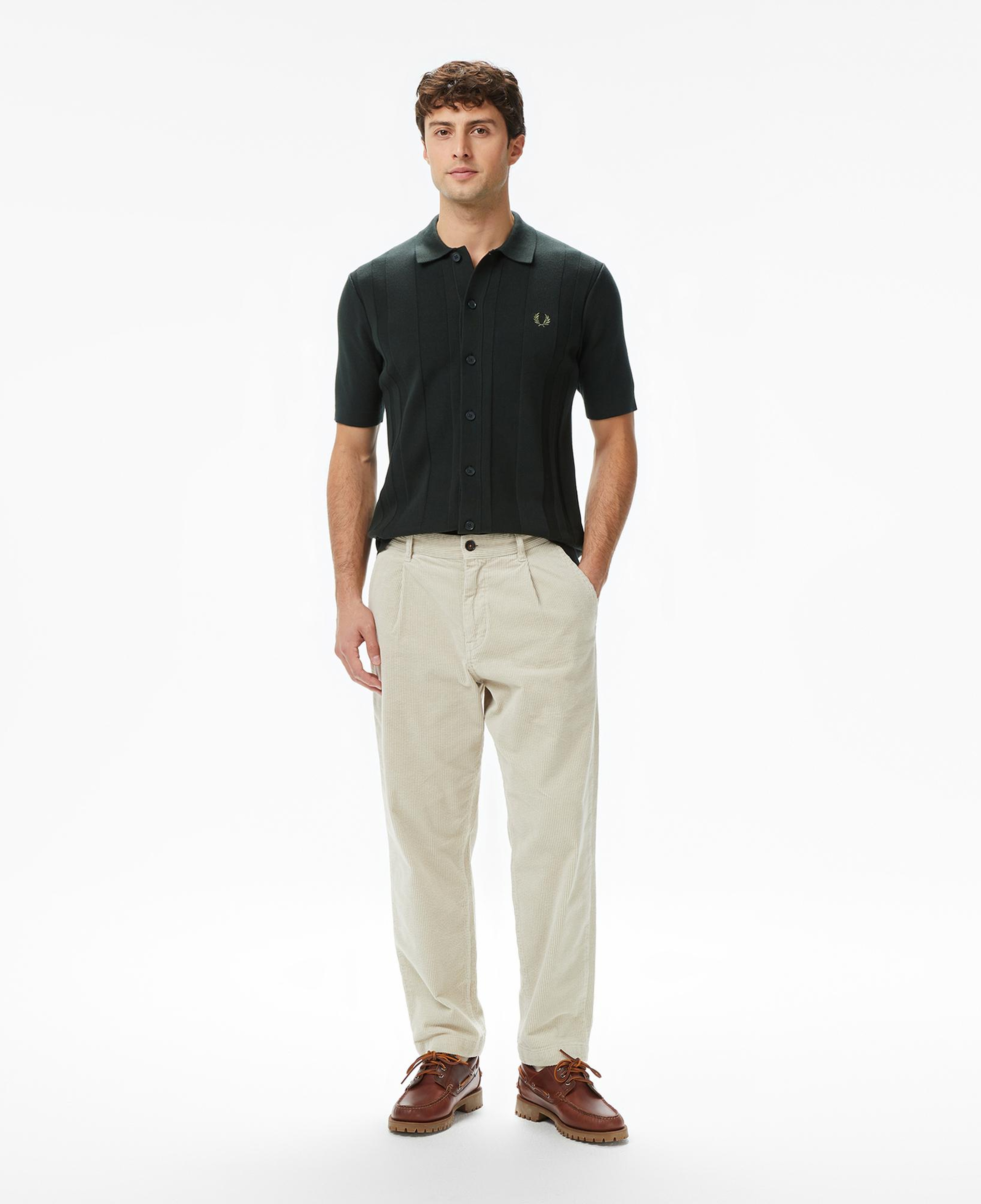 Fred Perry Button Through Erkek Yeşil Polo