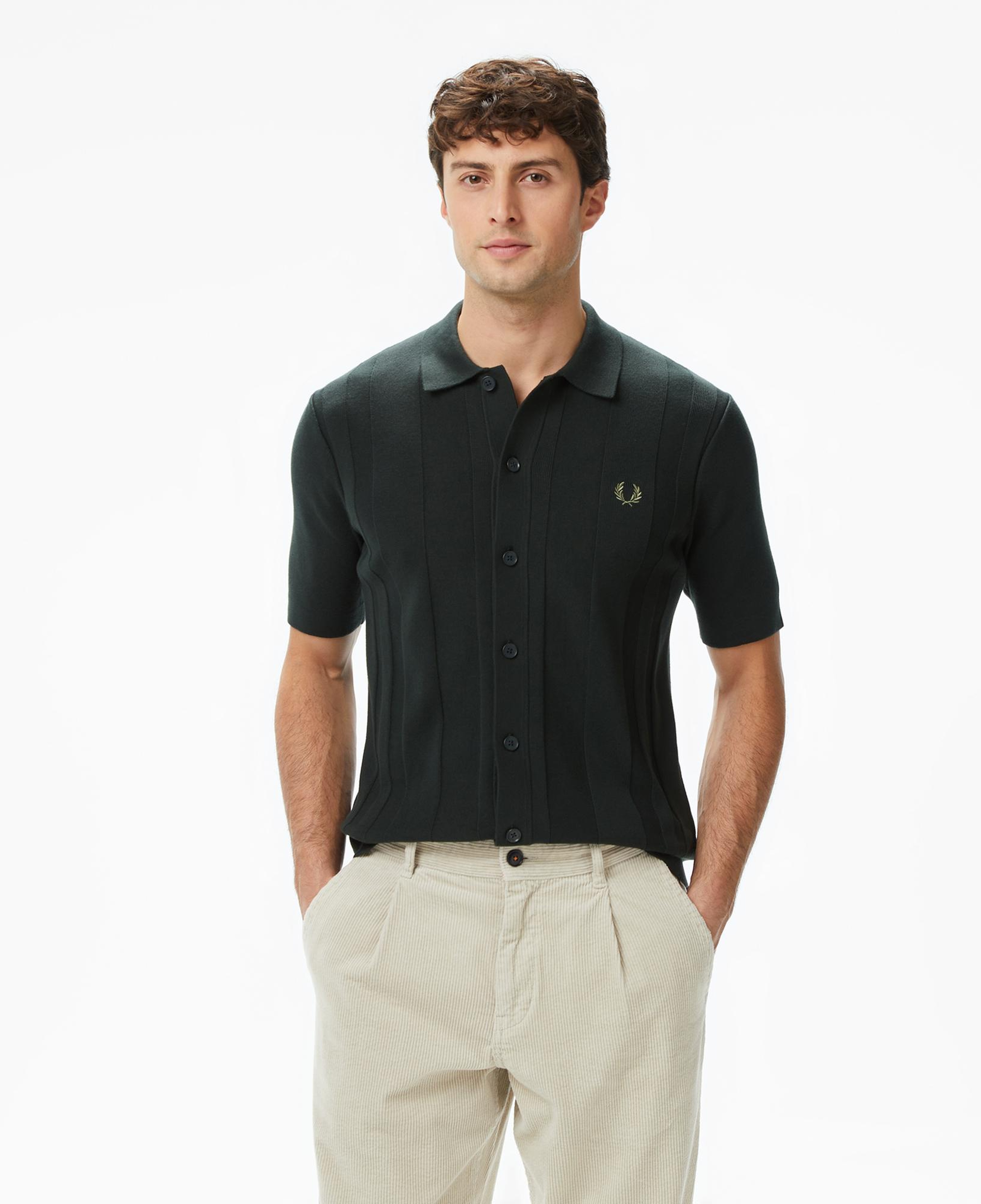 Fred Perry Button Through Erkek Yeşil Polo