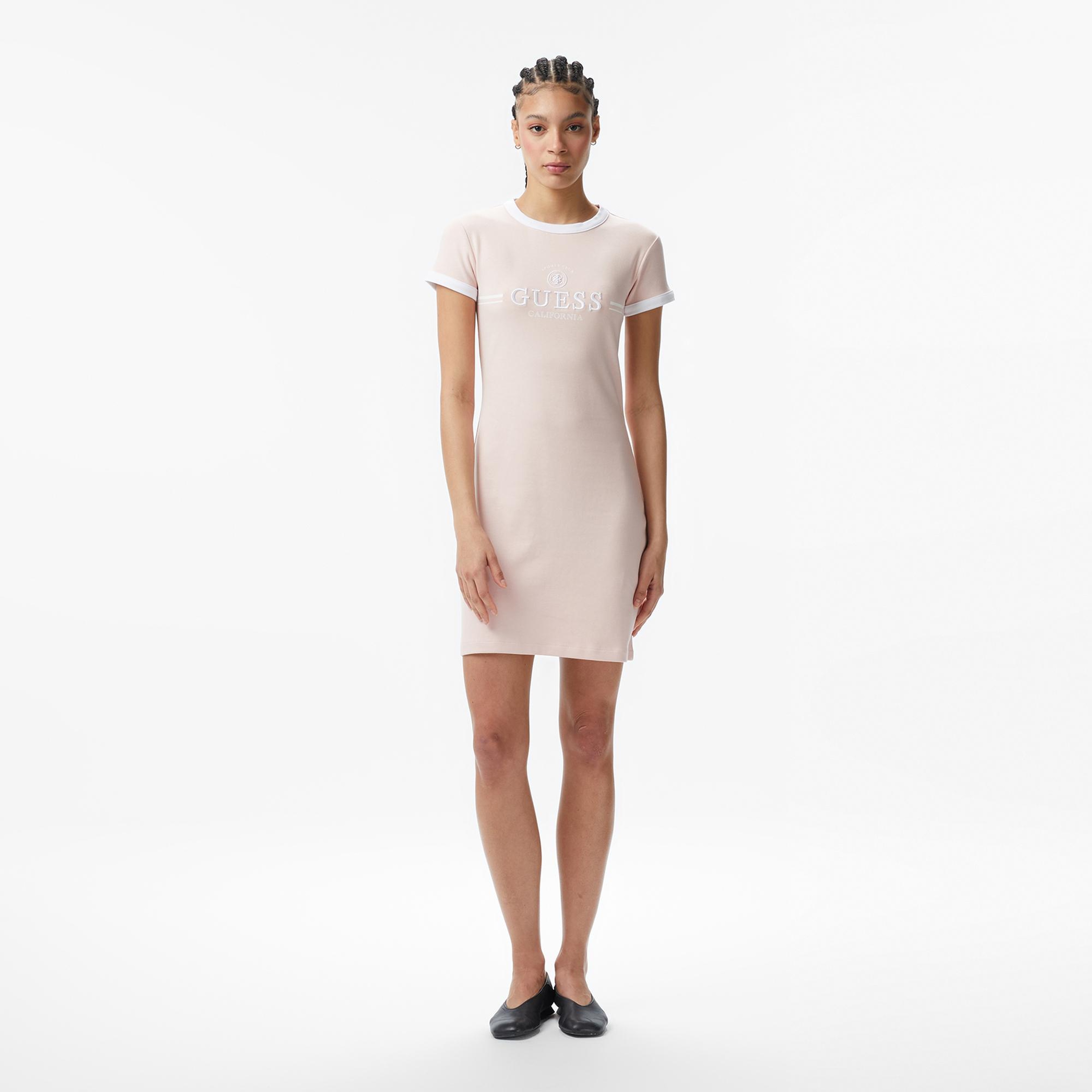 Guess Mila Aktif Straplez Kadın Pembe Elbise