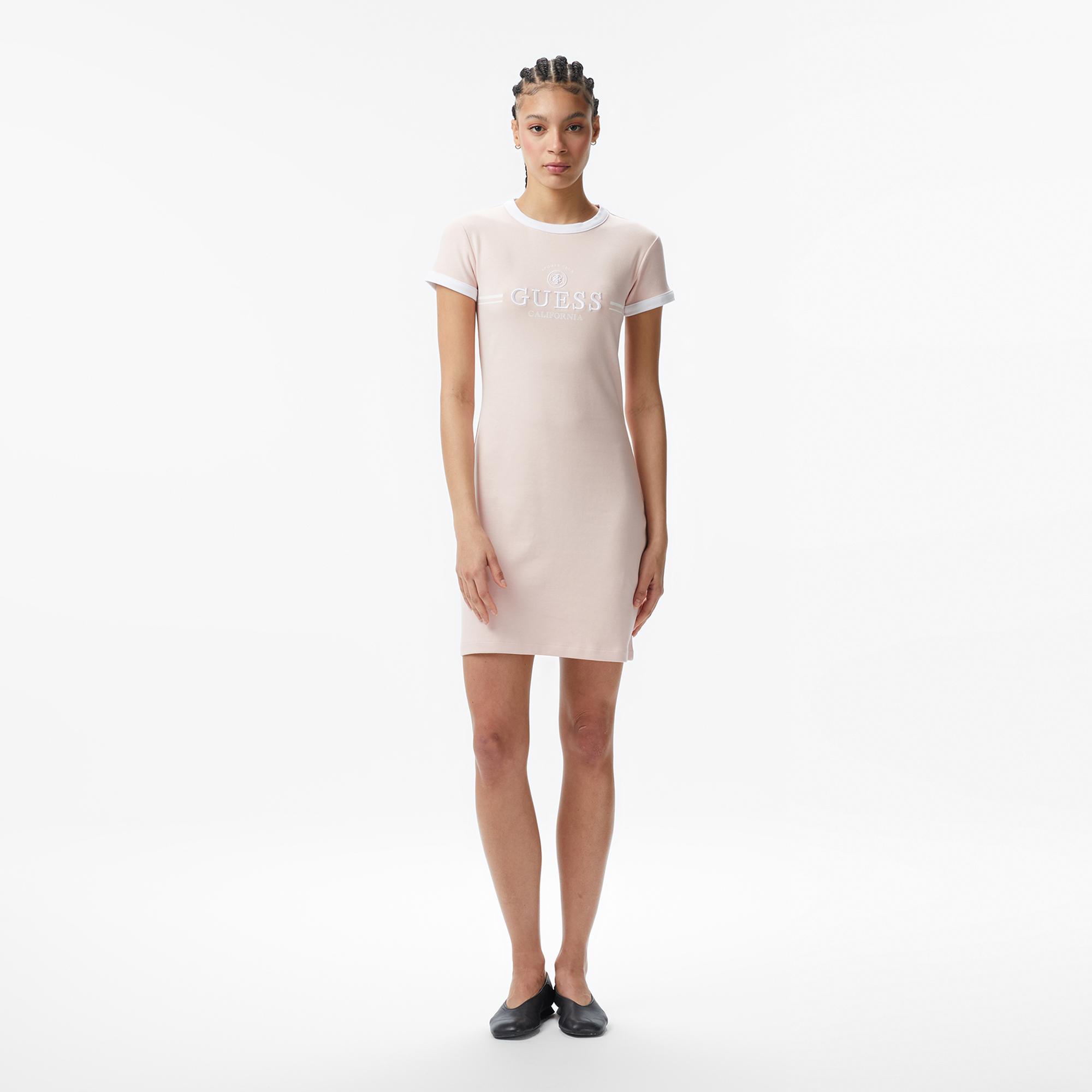 Guess Mila Aktif Straplez Kadın Pembe Elbise