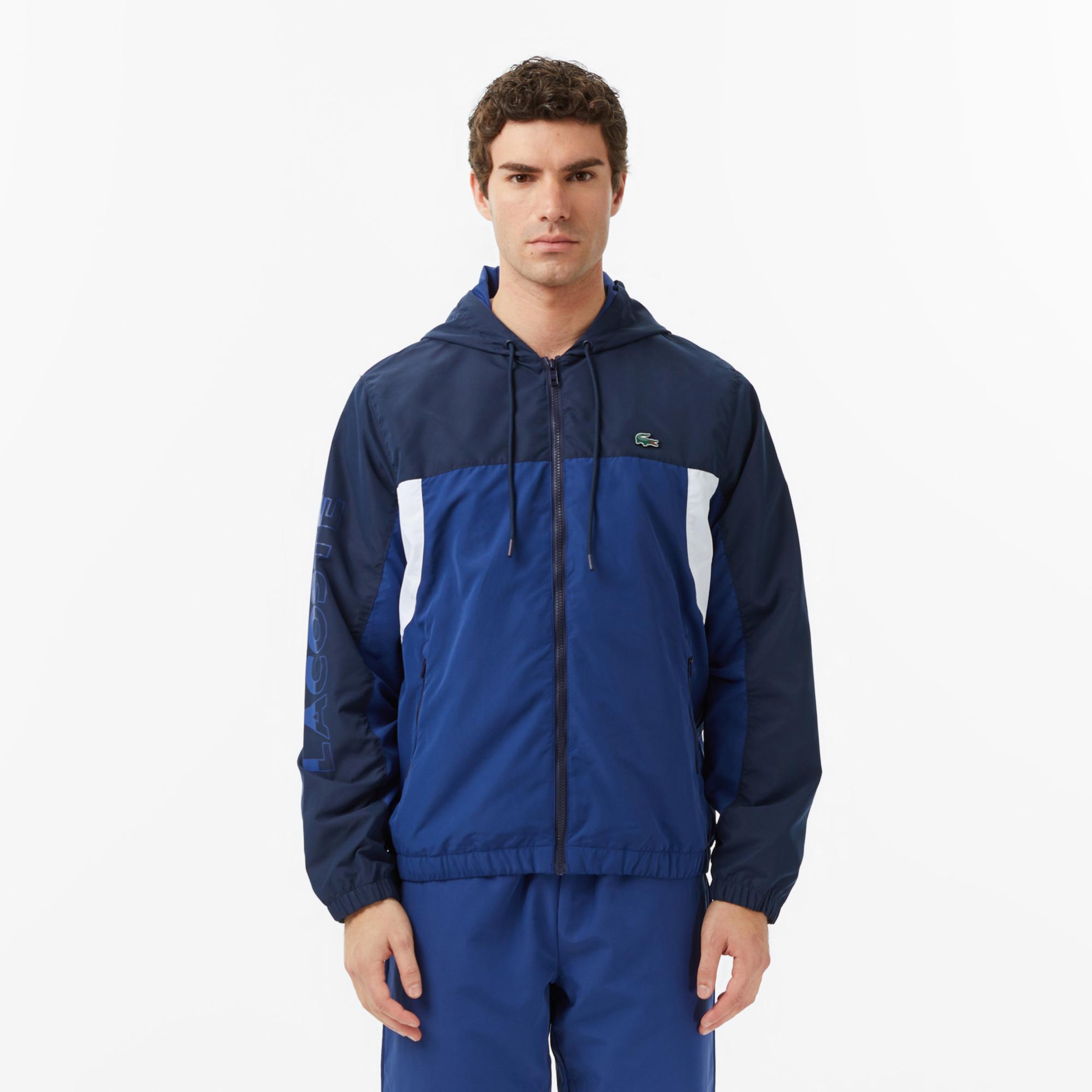Lacoste Erkek Regular Fit Fermuarlı Renk Bloklu Lacivert Eşofman Takımı