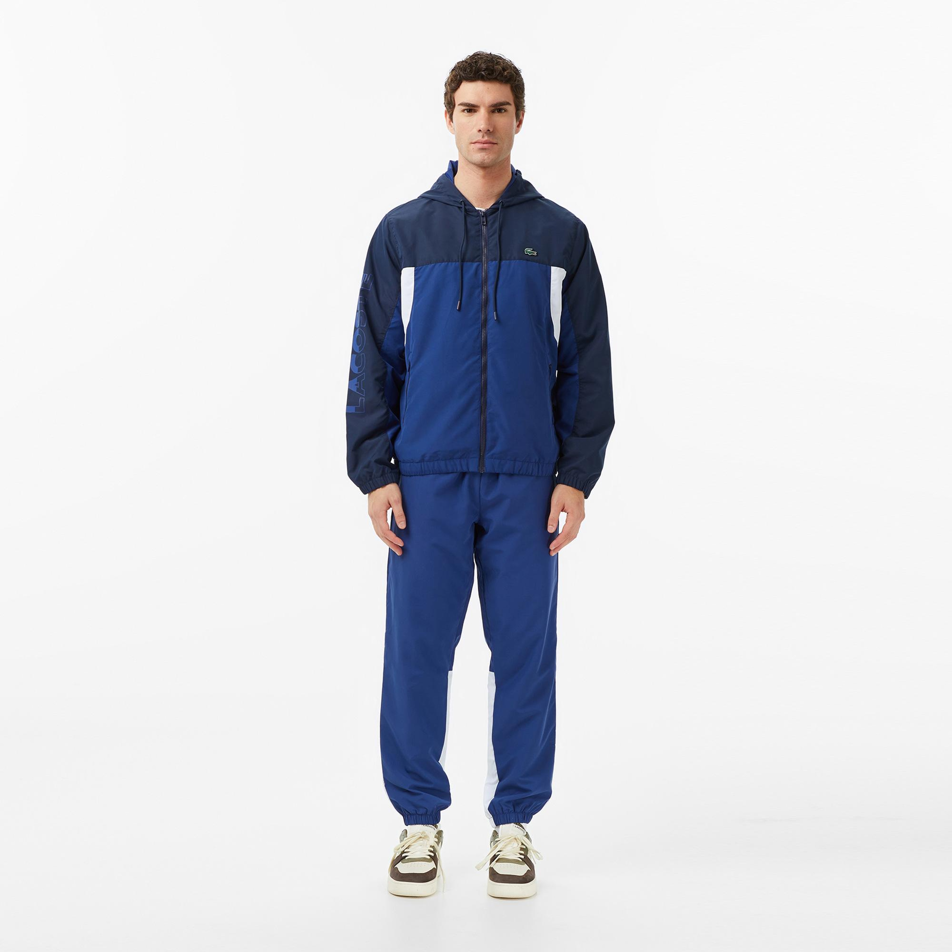 Lacoste Erkek Regular Fit Fermuarlı Renk Bloklu Lacivert Eşofman Takımı