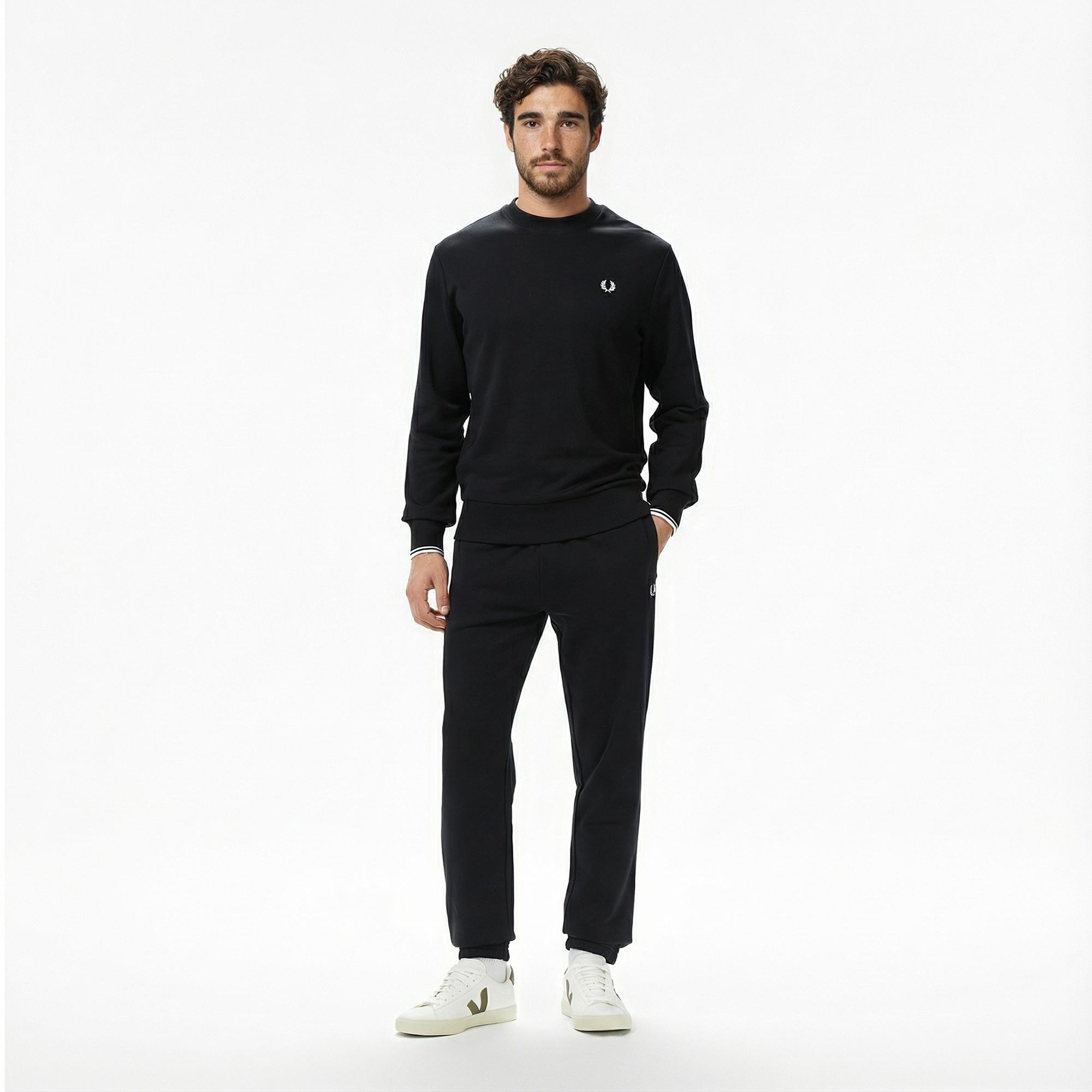 Fred Perry Erkek Siyah Sweatshirt