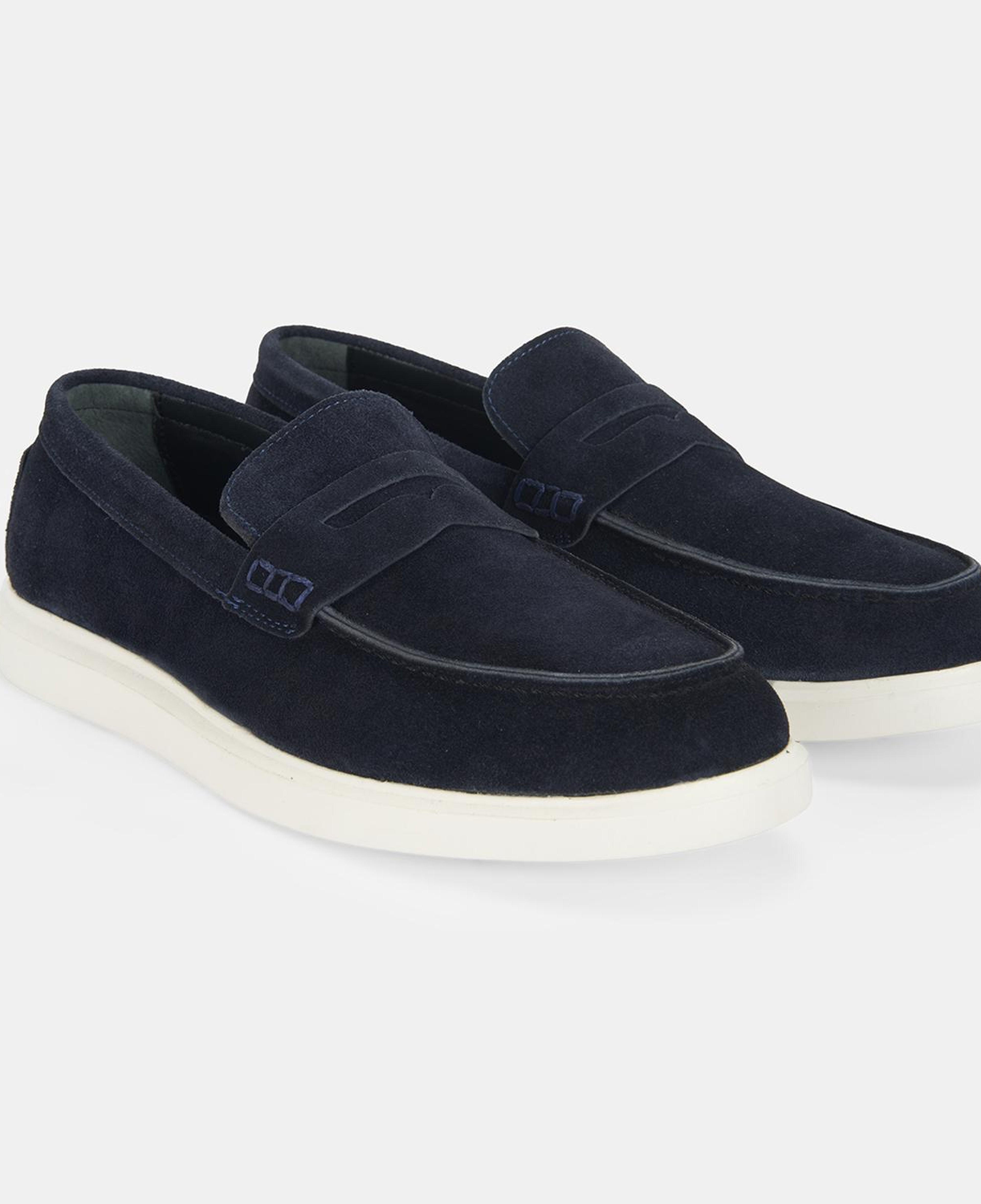 Erkek Lacivert Slip-On Süet Loafer
