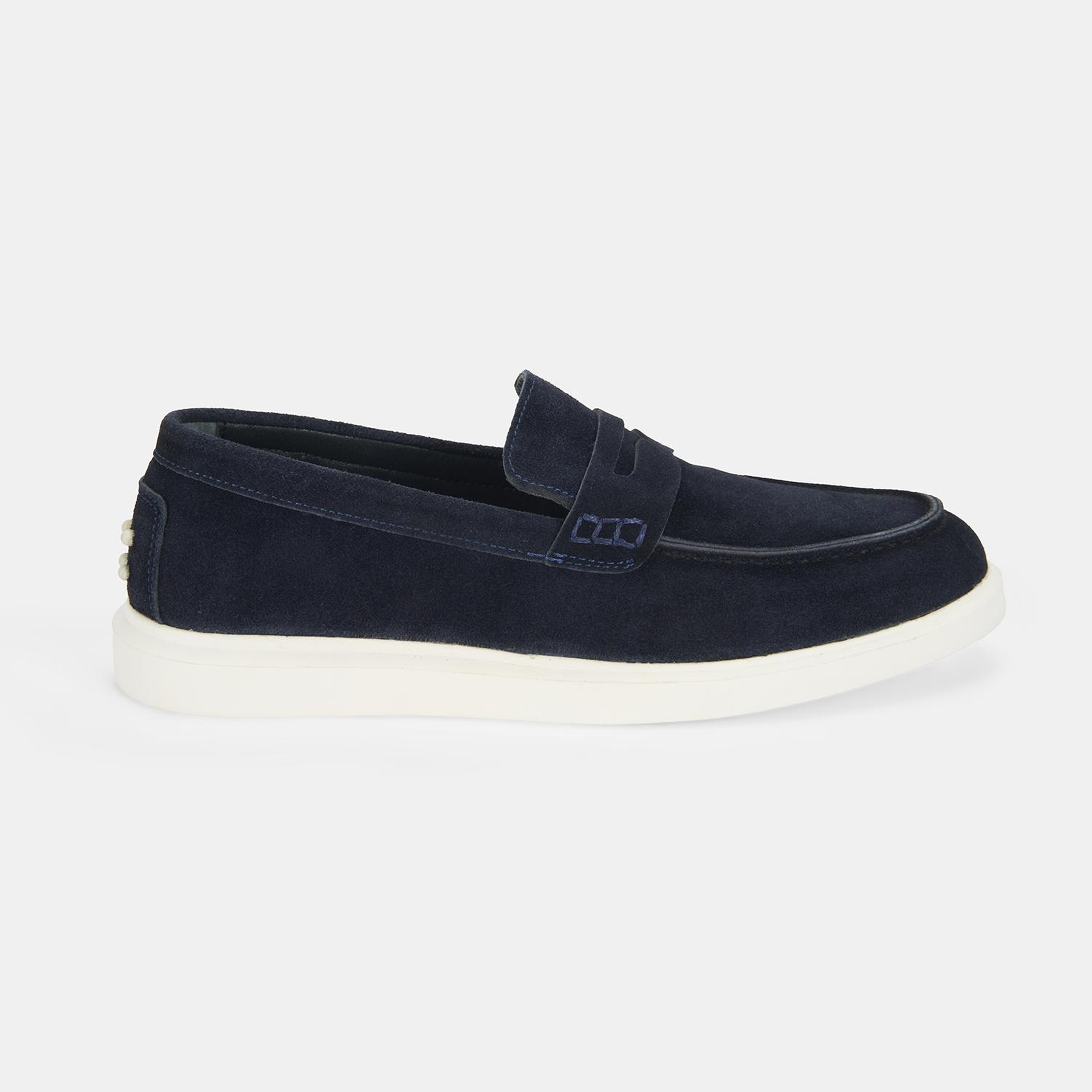 Erkek Lacivert Slip-On Süet Loafer