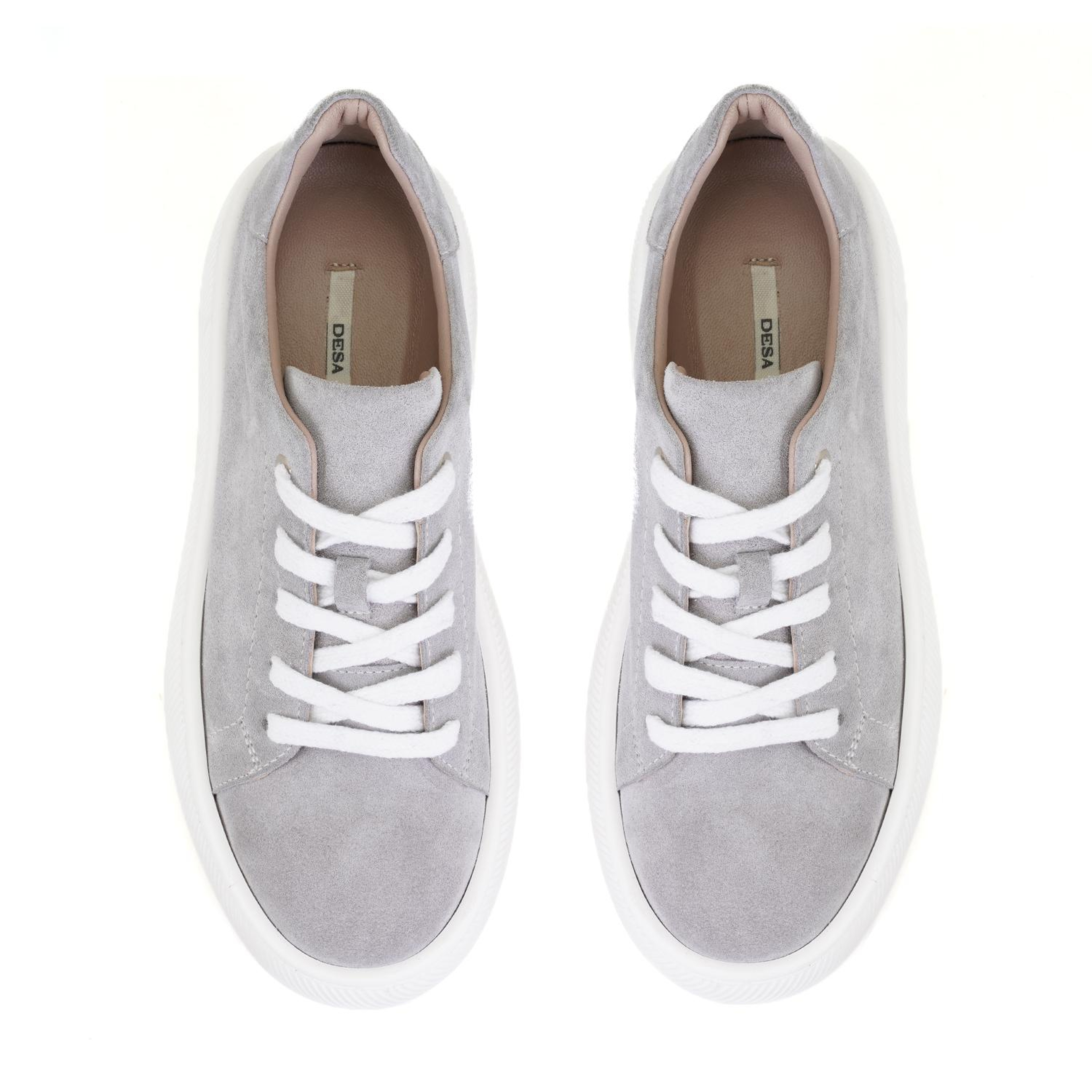 Kadın Gri Deri Günlük Ayakkabı