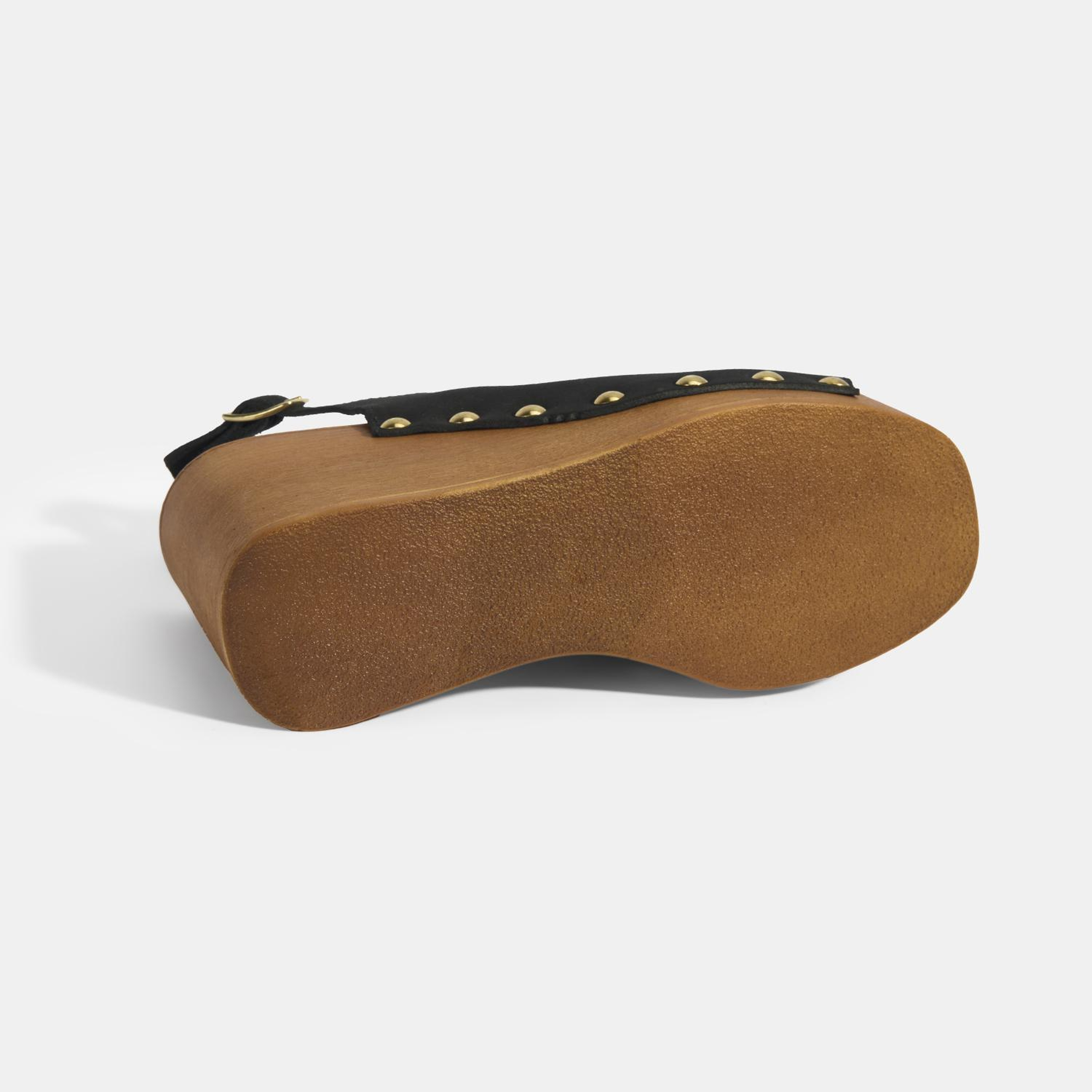 Kadın Siyah Ayarlanabilir Toka Detaylı Süet Dolgu Topuklu Sandalet