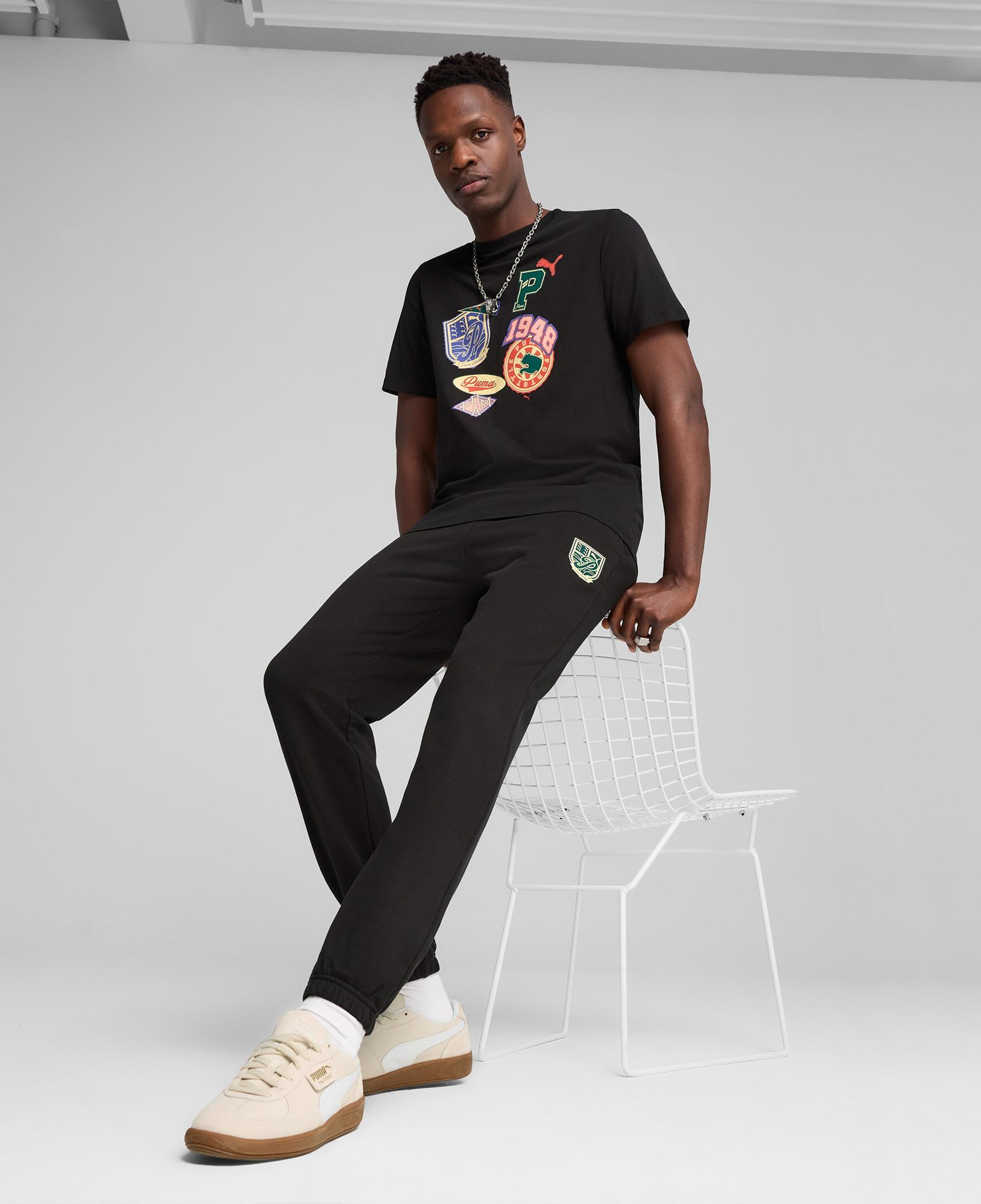 Puma Wardrobe Ess Graphic Erkek Siyah T-Shirt