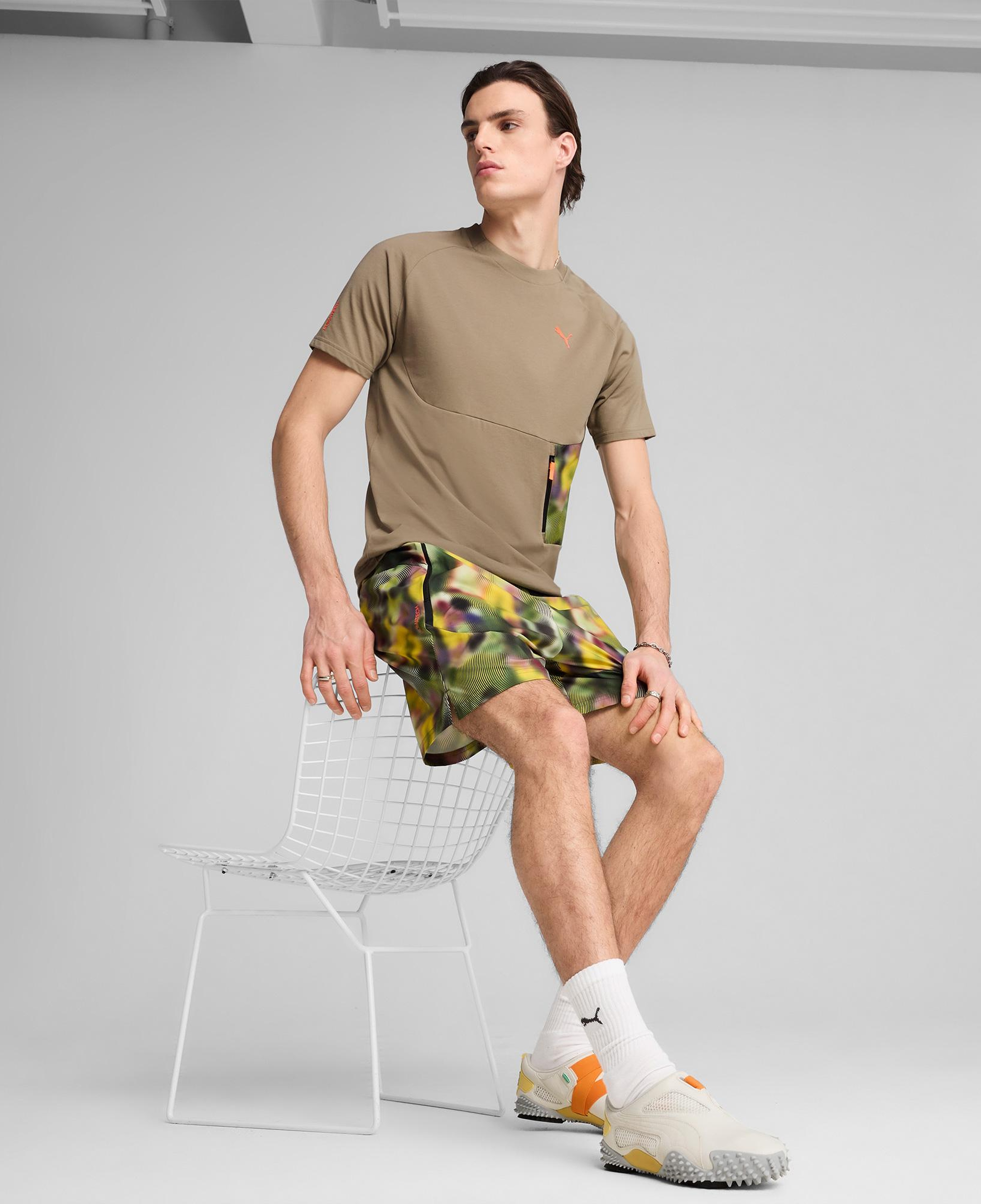 Puma Hoops X Pumatech Graphic Erkek Haki T-Shirt
