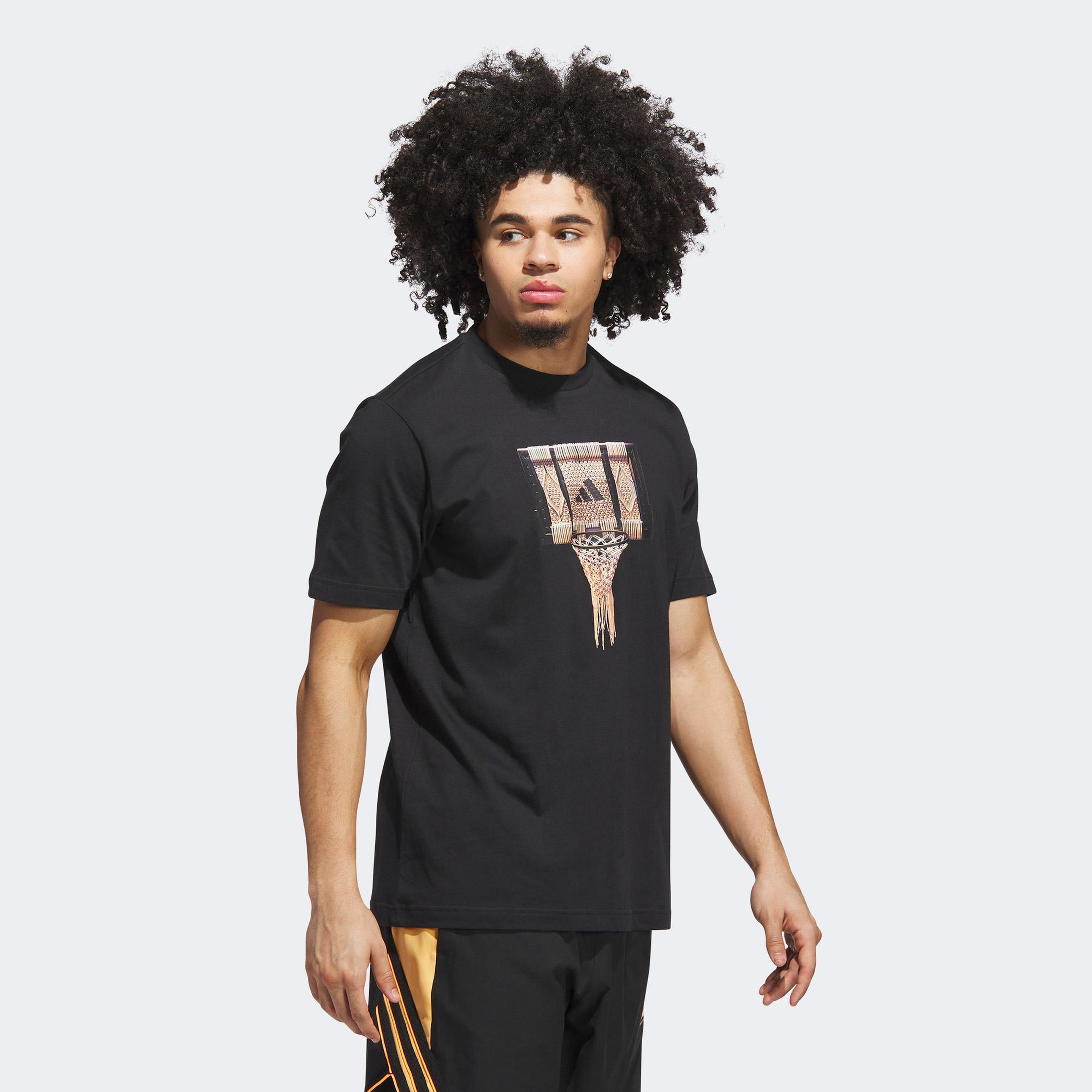 adidas Basketball Gallery Graphic Erkek Siyah Basketbol T-Shirt