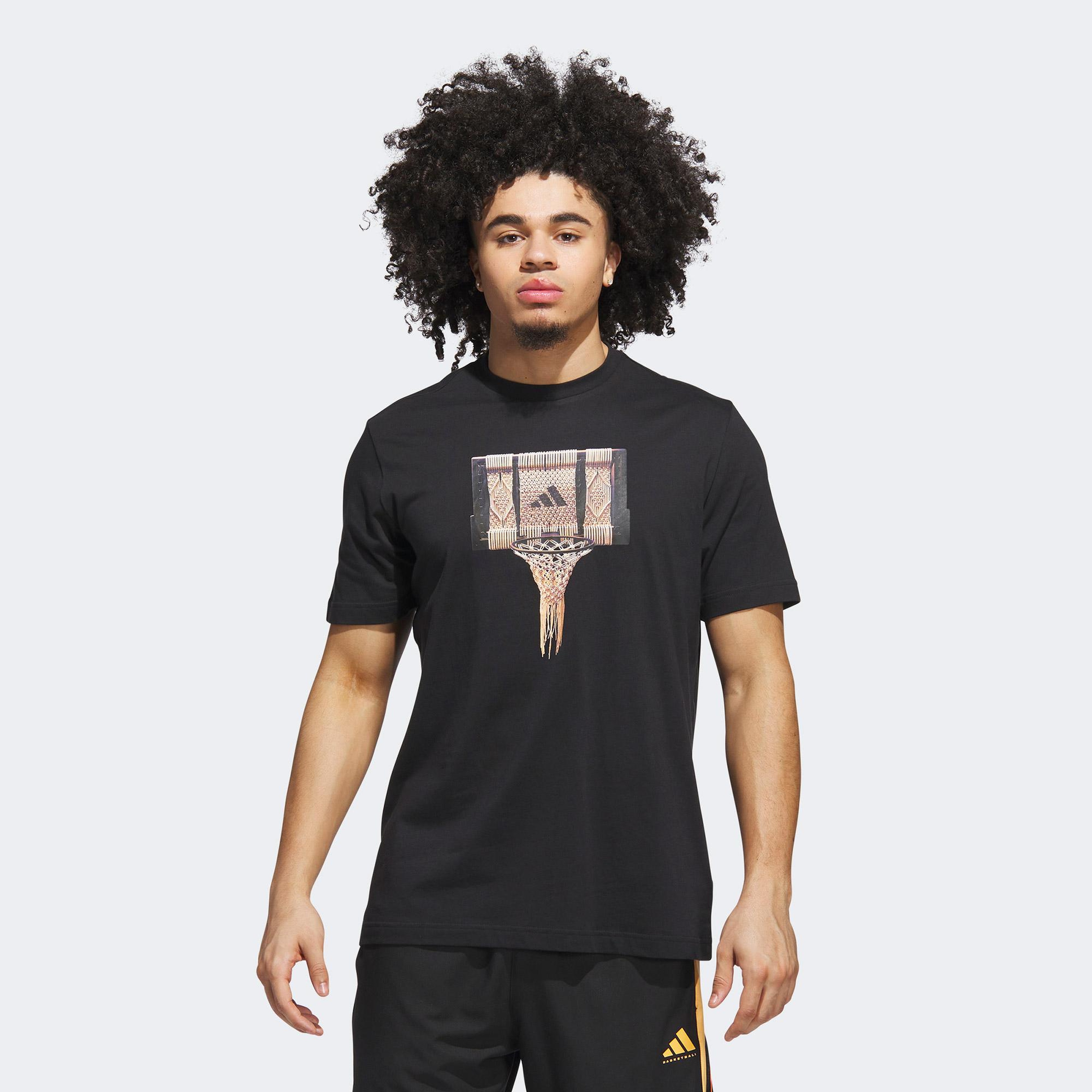 adidas Basketball Gallery Graphic Erkek Siyah Basketbol T-Shirt