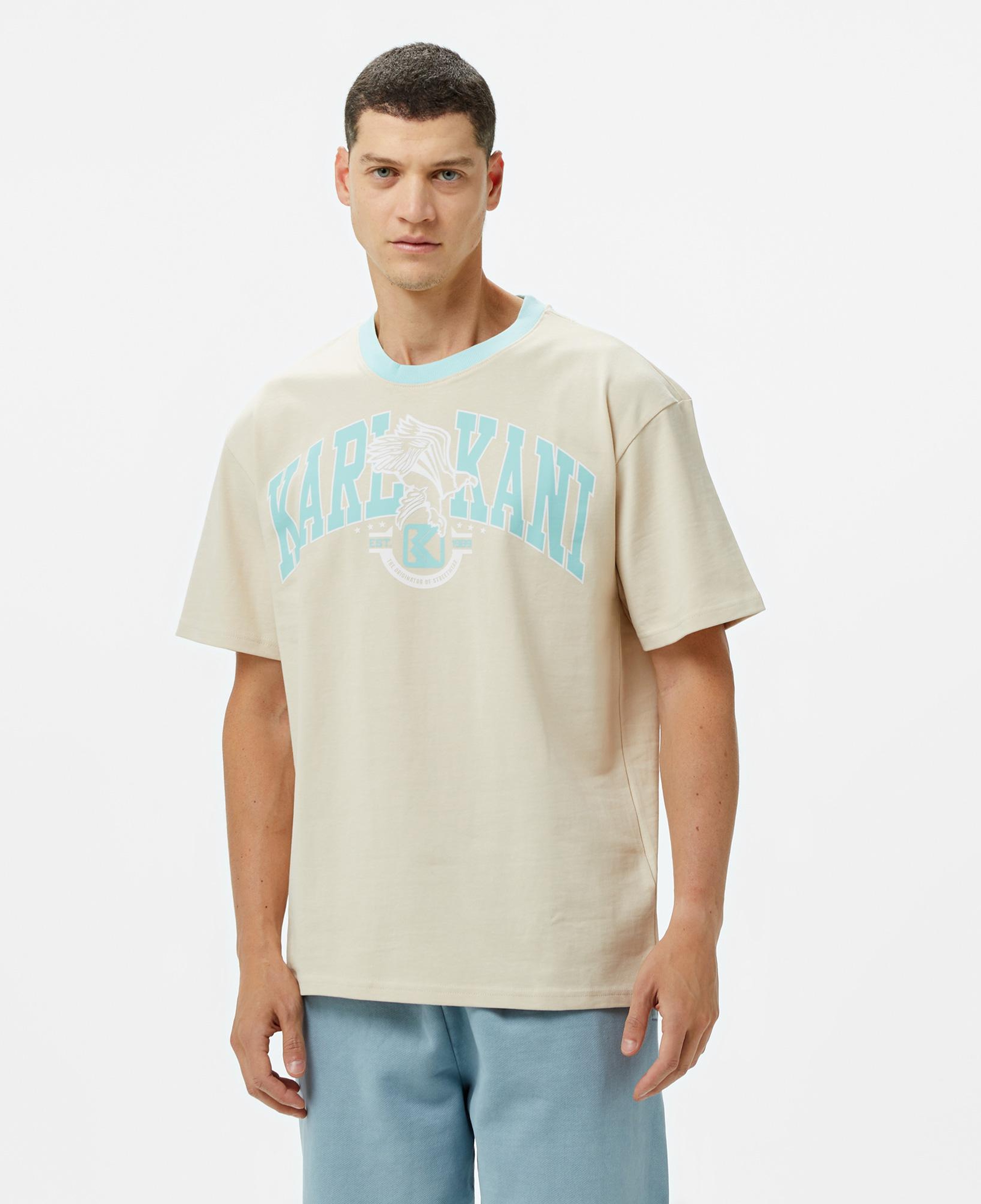 Karl Kani Og Eagle Print Erkek Krem T-Shirt