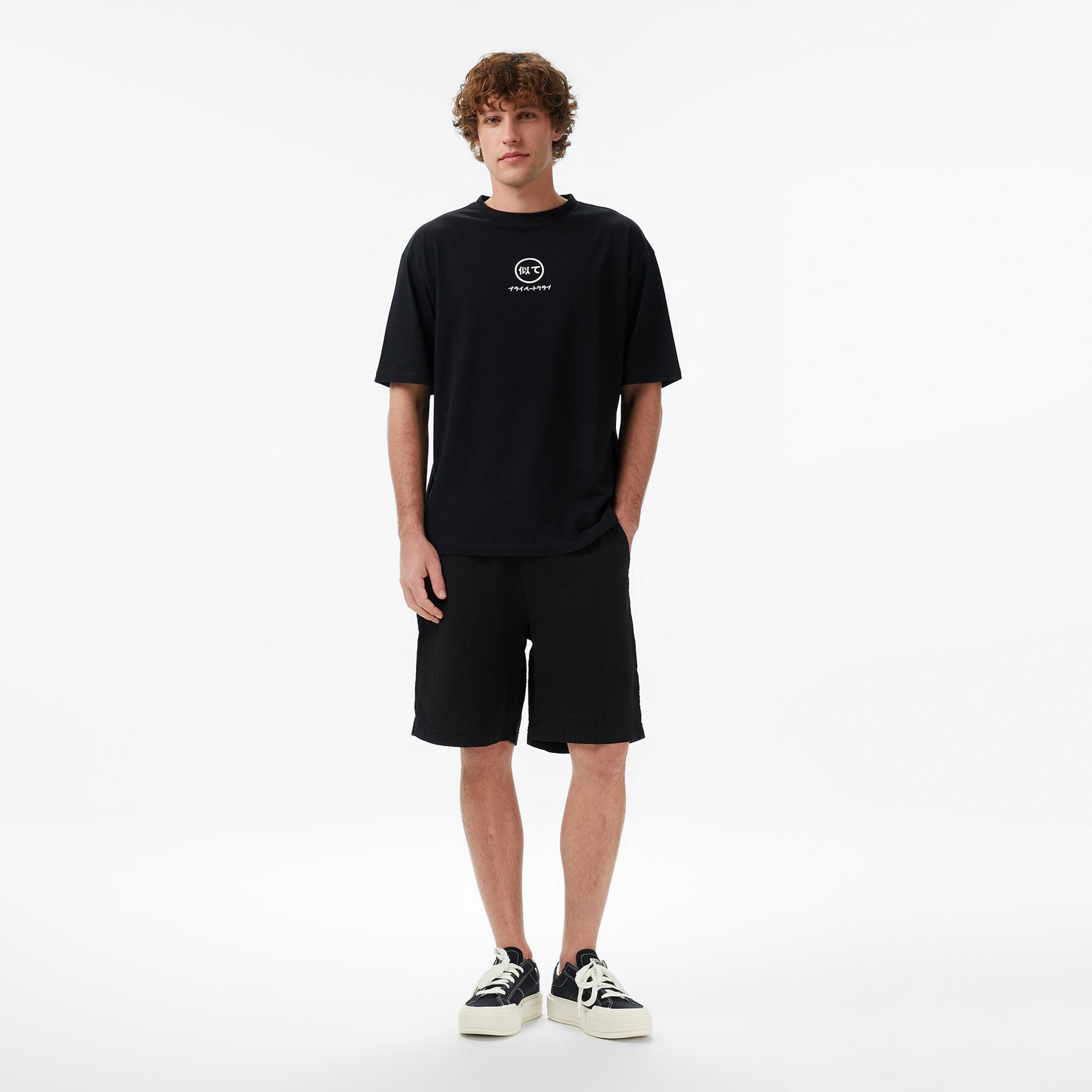 UNITED4 Regular Fit Erkek Siyah T-Shirt