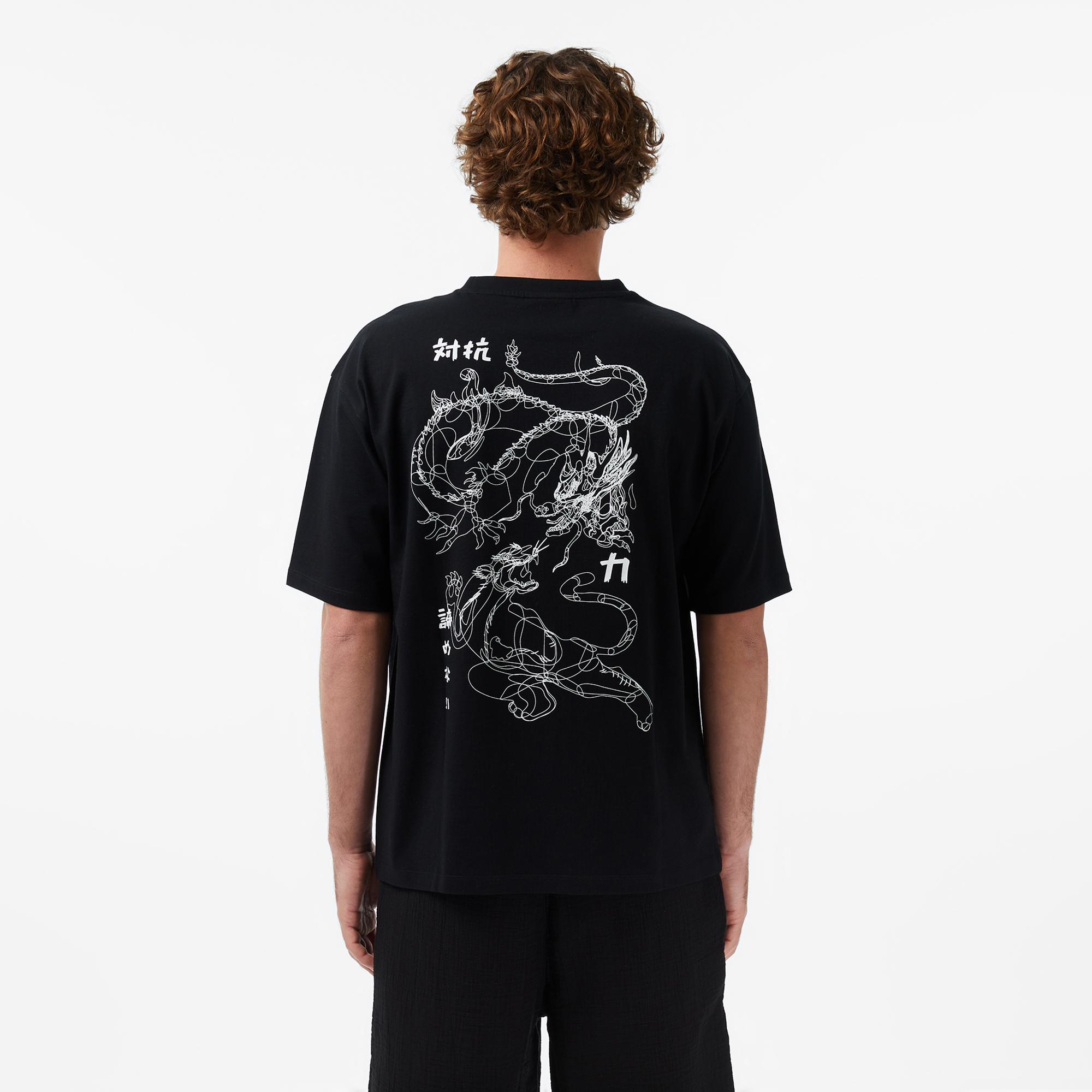 UNITED4 Regular Fit Erkek Siyah T-Shirt