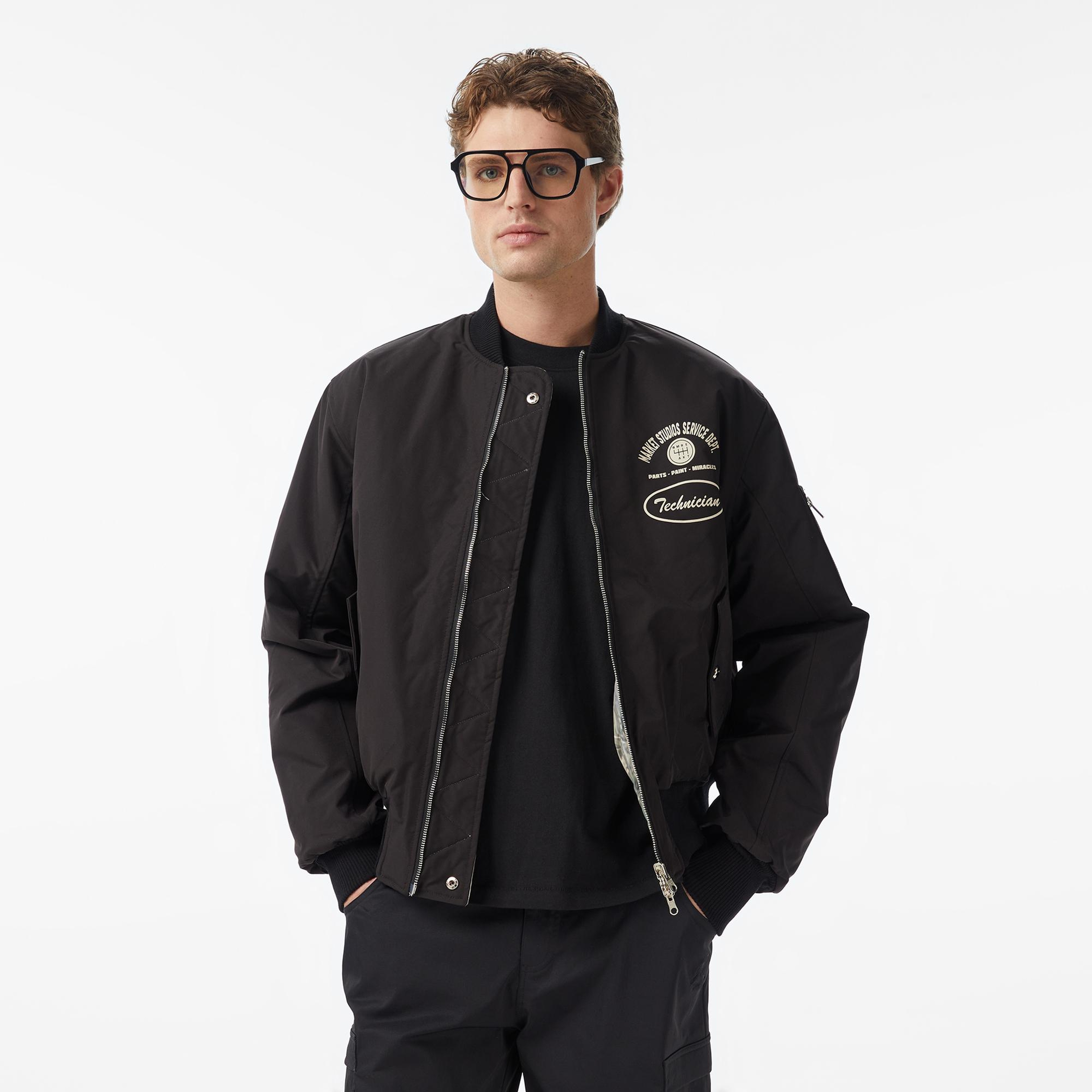 Market Handyman Reversible Bomber Erkek Siyah Ceket