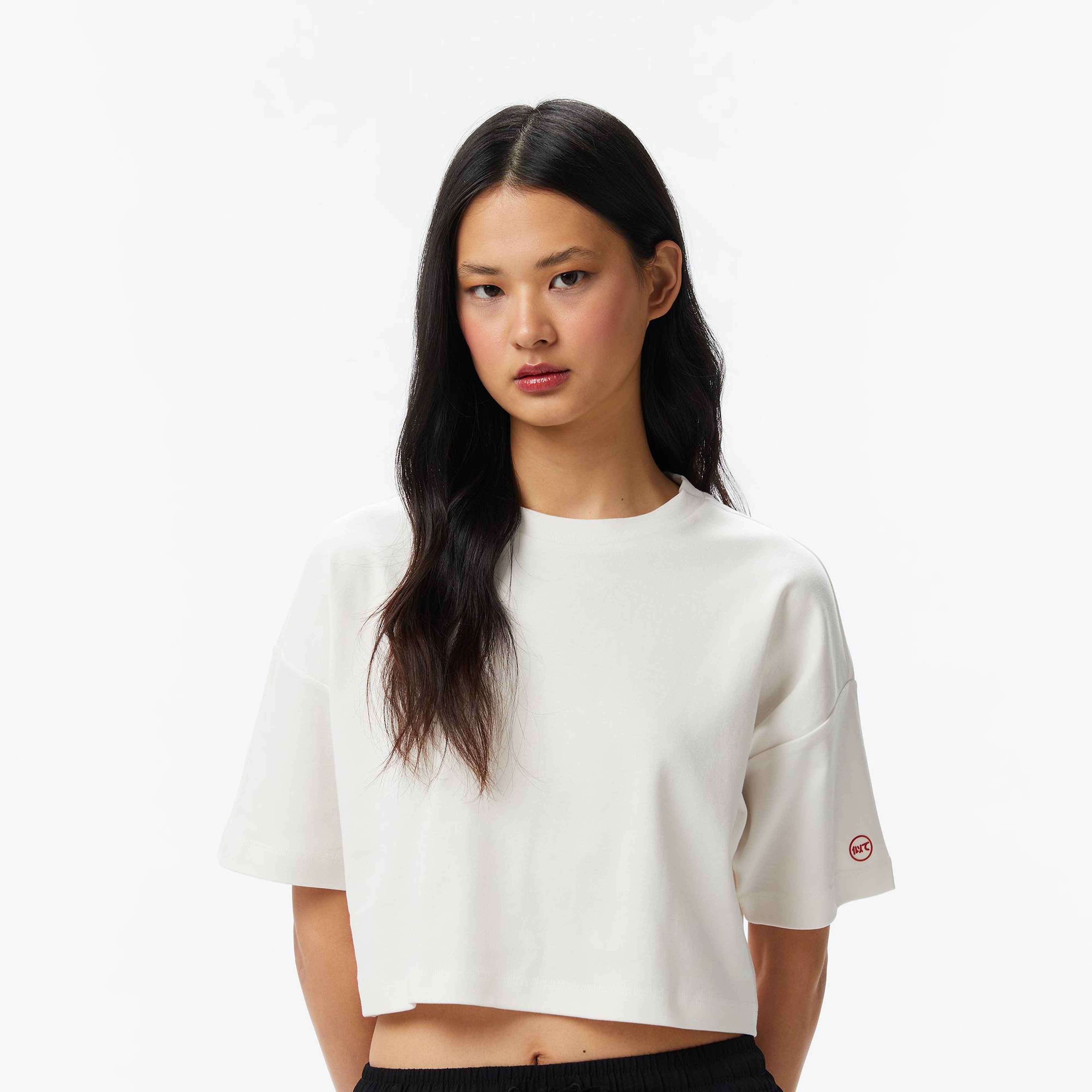 UNITED4 Regular Fit Kadın Bej T-Shirt