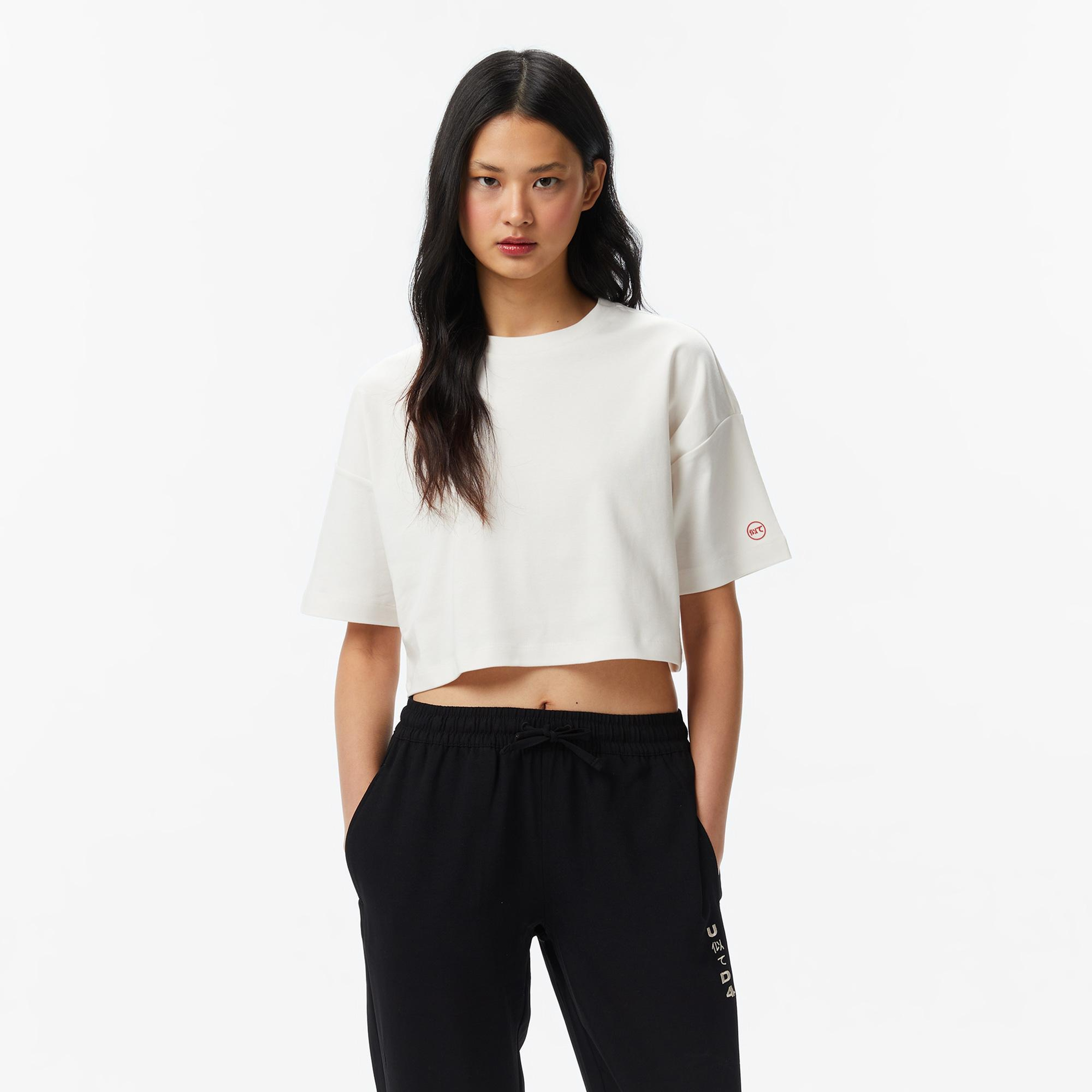 UNITED4 Regular Fit Kadın Bej T-Shirt