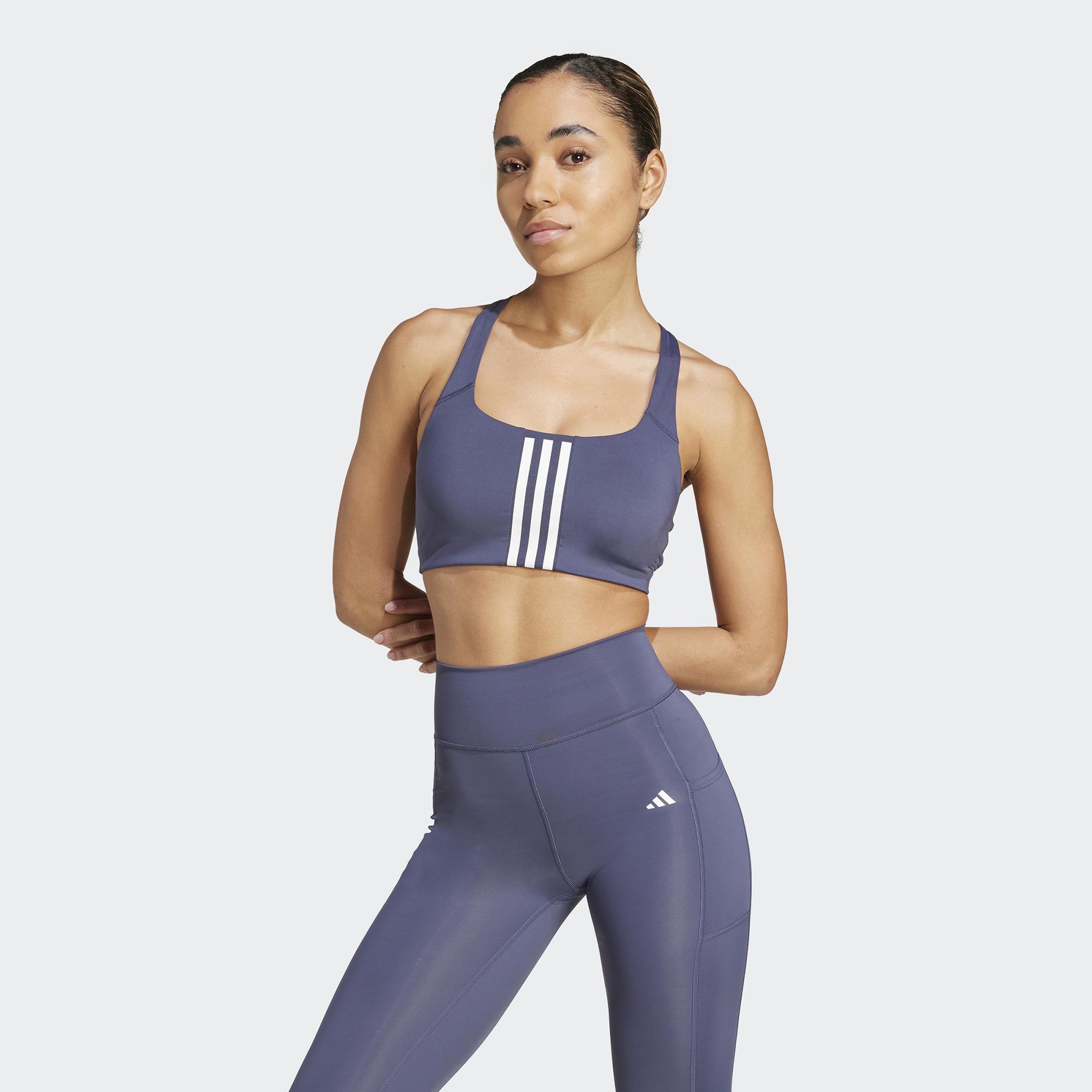 adidas Powerimpact Training Medium Support Kadın Mor Antrenman Bra