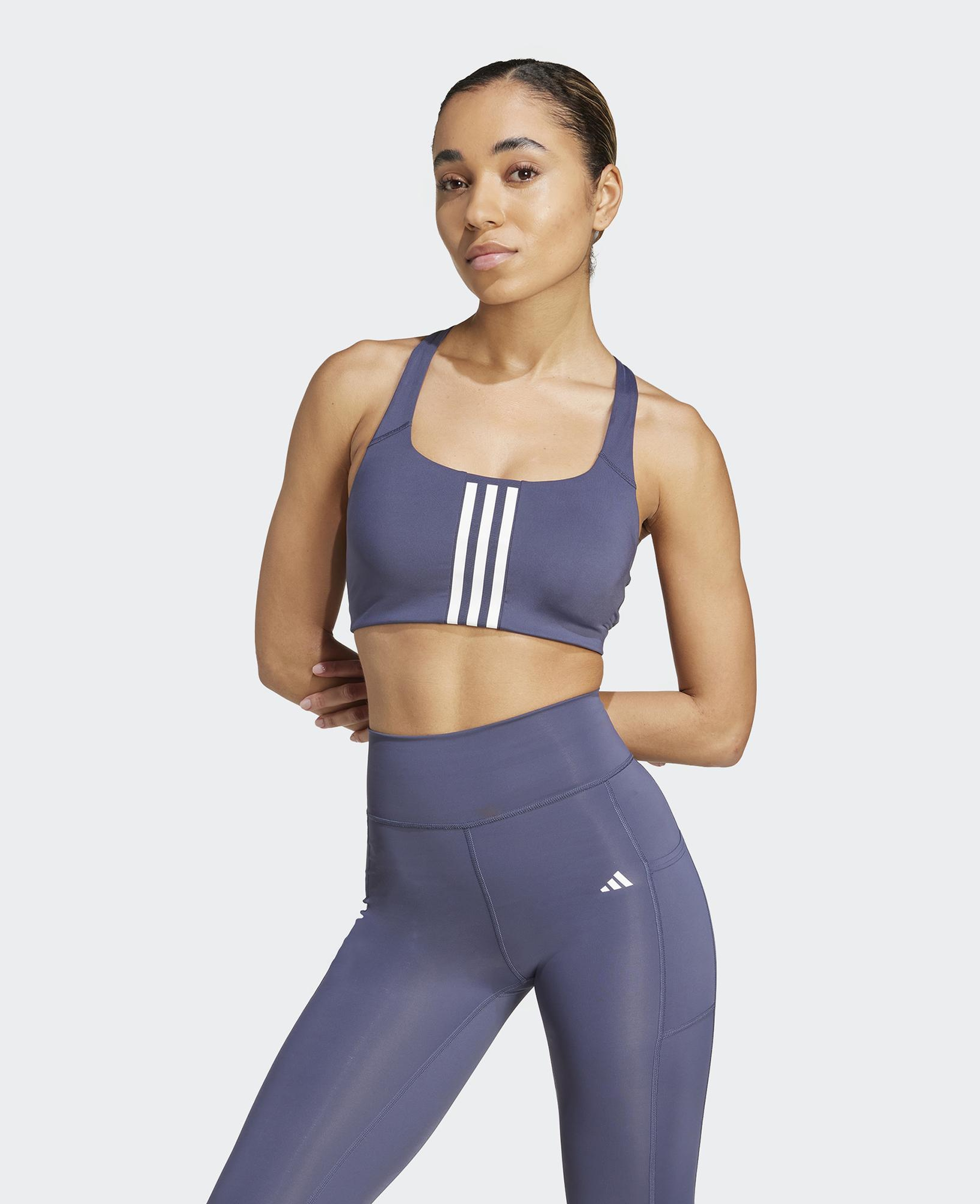 adidas Powerimpact Training Medium Support Kadın Mor Antrenman Bra