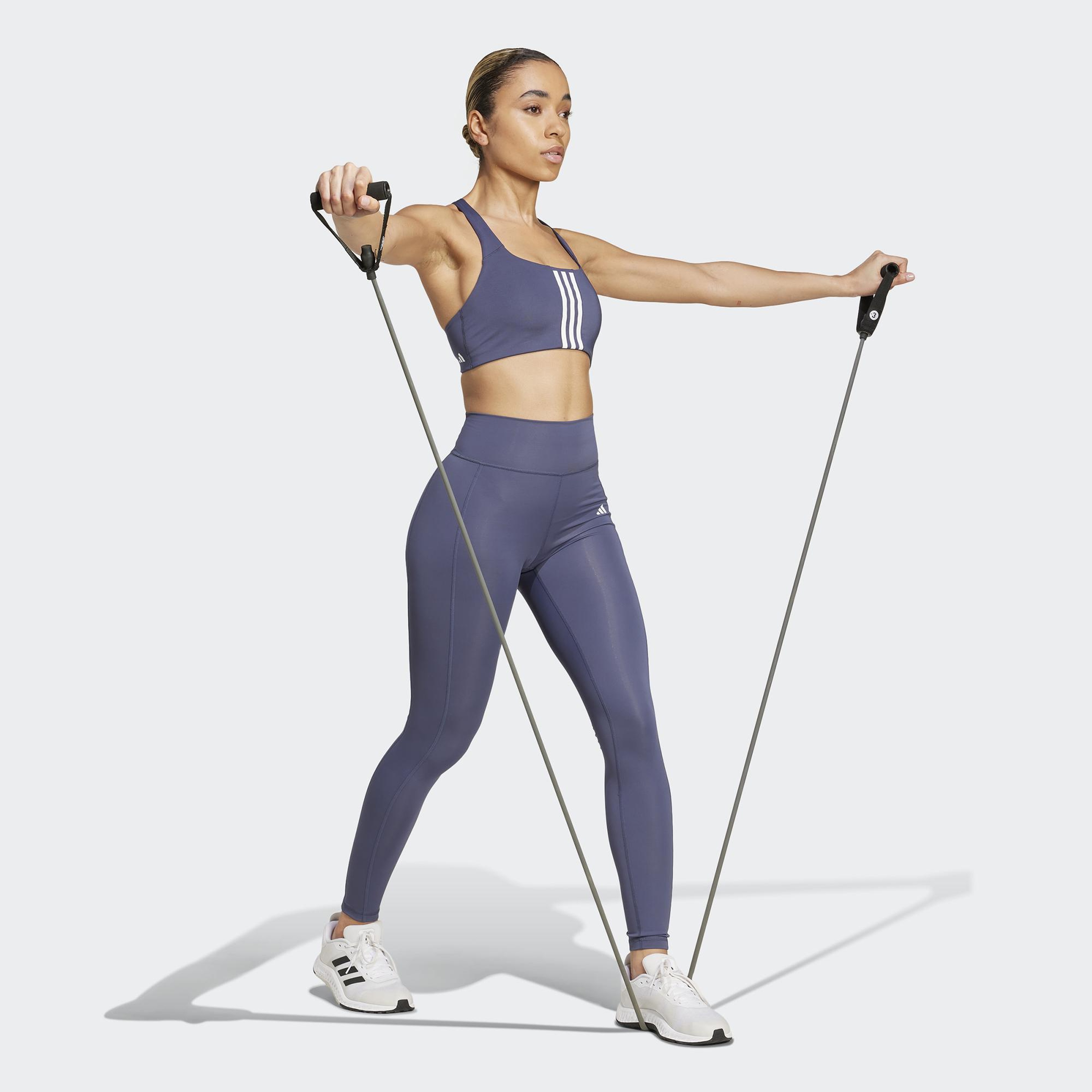 adidas Powerimpact Training Medium Support Kadın Mor Antrenman Bra