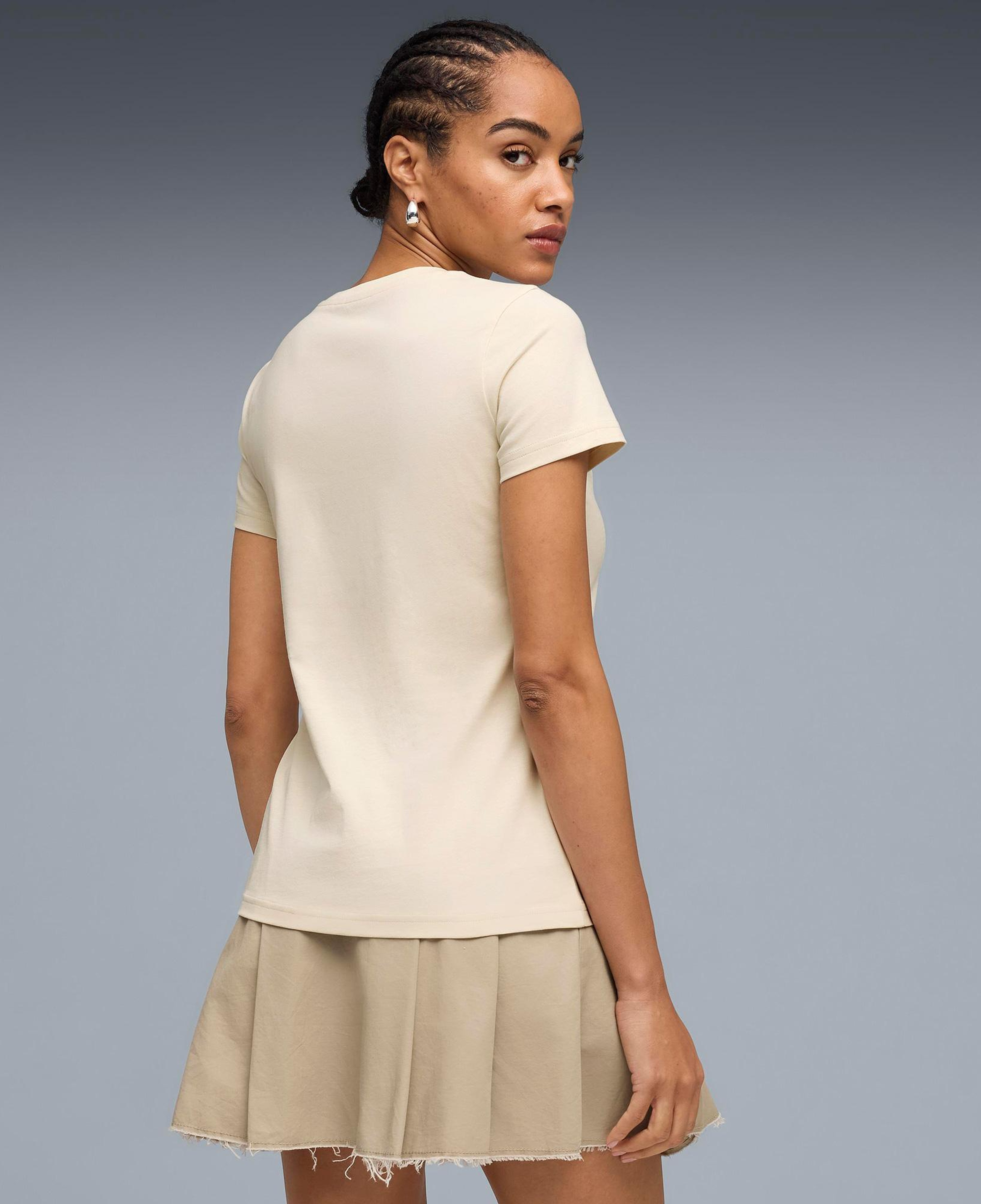 Puma Ess Elevated Tk Kadın Krem T-Shirt
