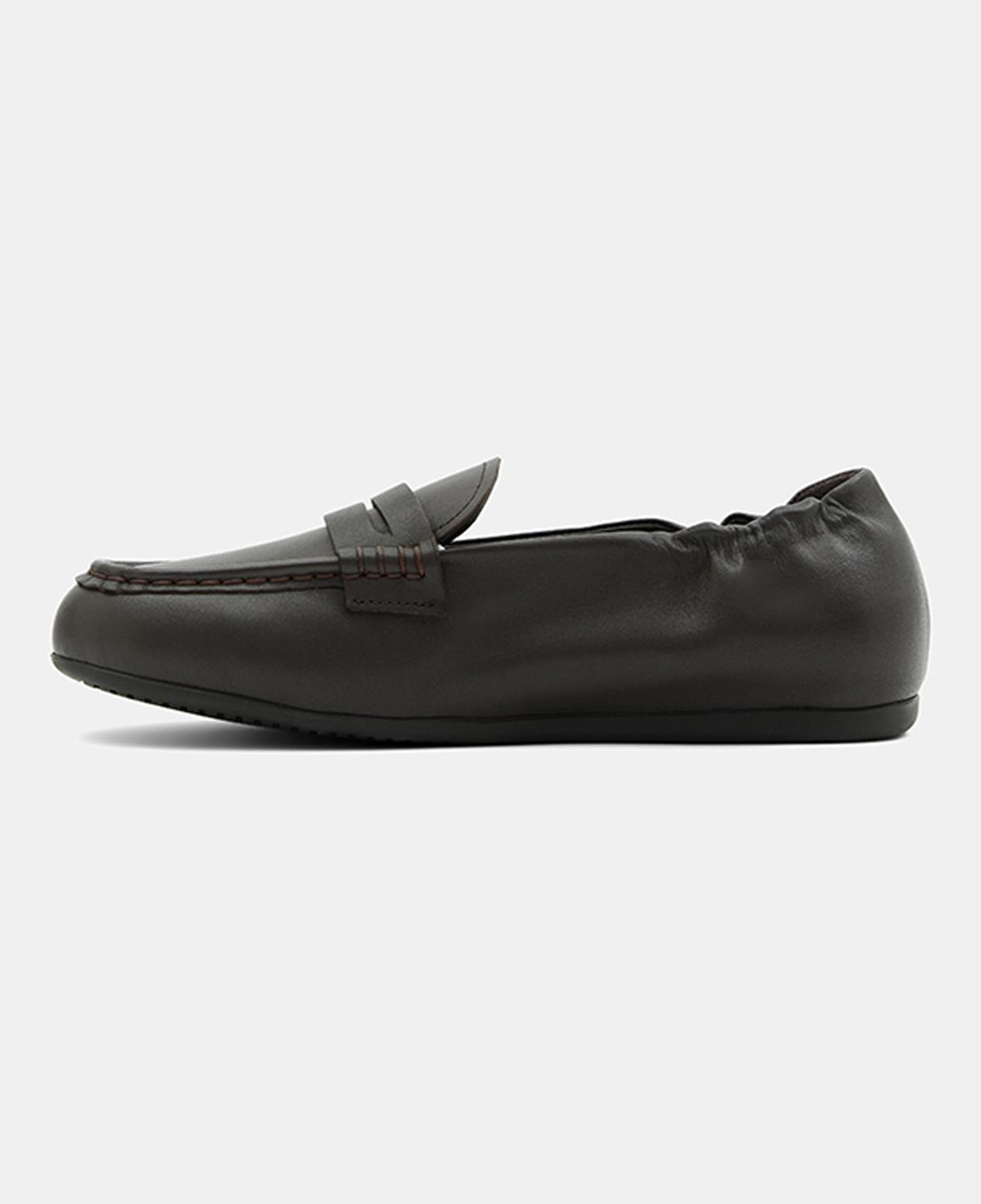 Kadın Koyu Kahve Slip-On Deri Loafer